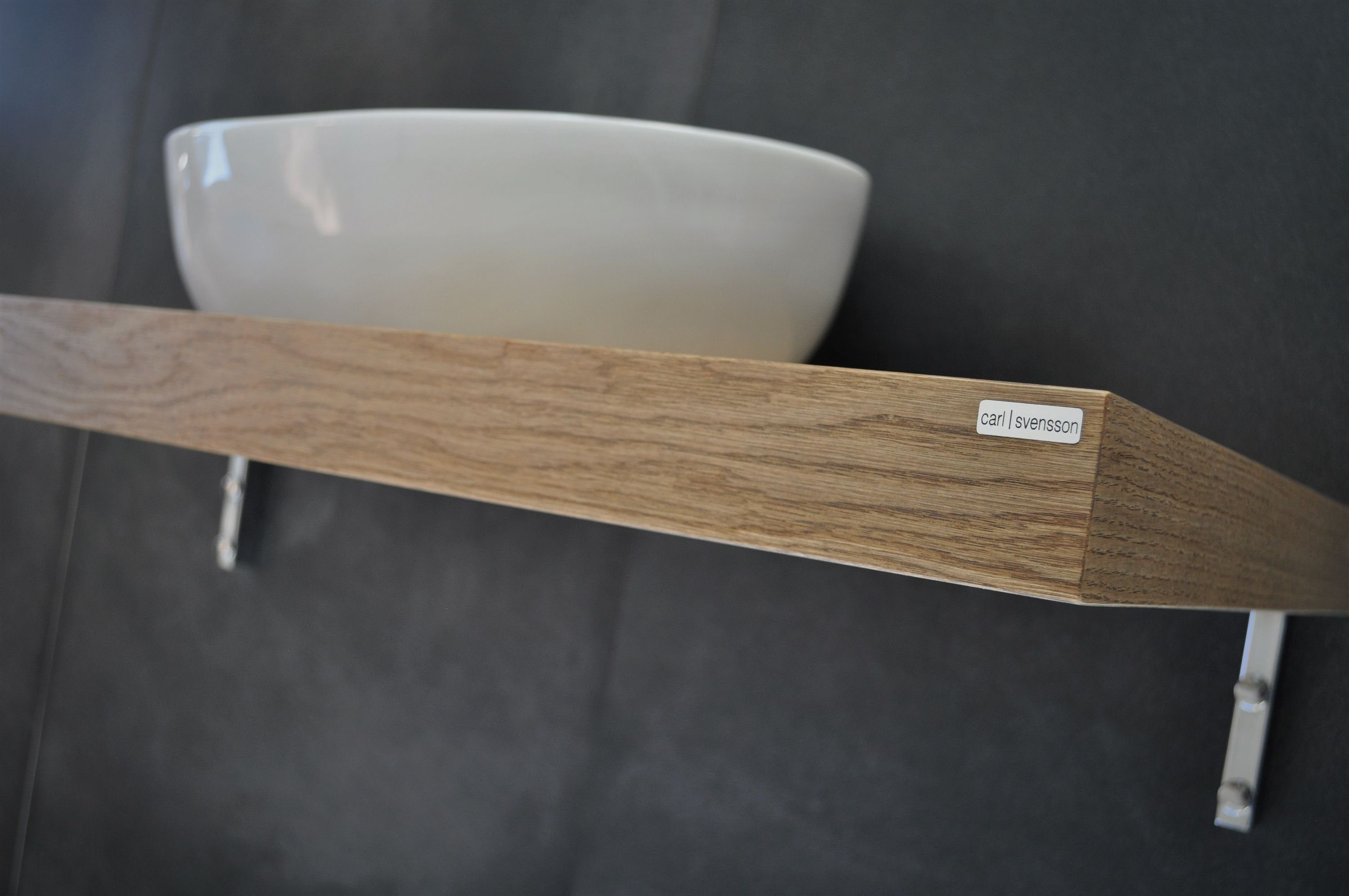 carl svensson Waschtisch Design MN-80 Waschtischplatte Waschkonsole Eiche natur inkl. Halterung