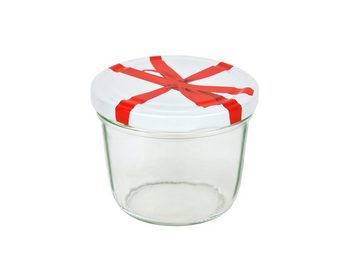 MamboCat Einmachglas 50er Set Sturzglas 230 ml To 82 Schleifendekor Deckel incl. Rezeptheft, Glas