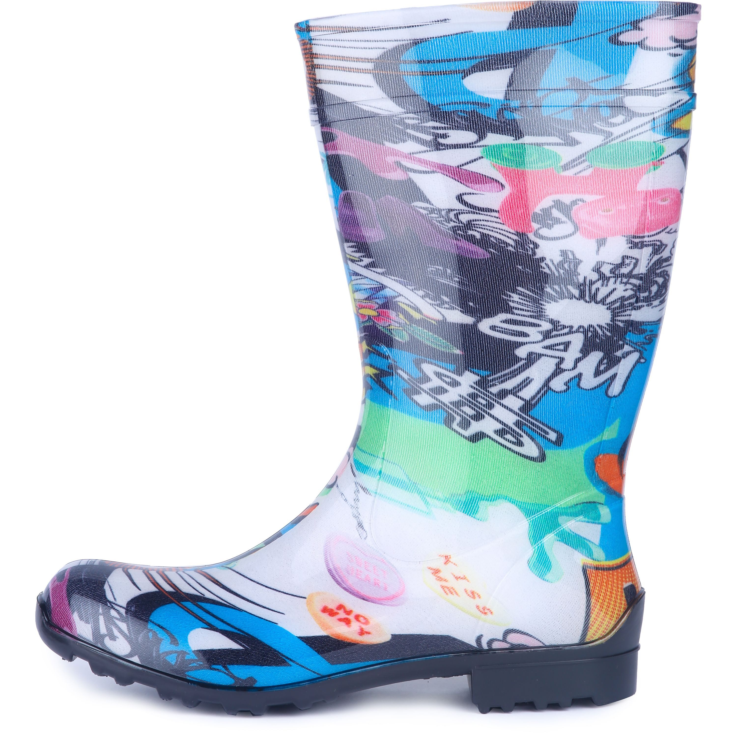 Ladeheid lange Regenstiefel für Frauen LA-967 Gummistiefel Damen hoch und robust