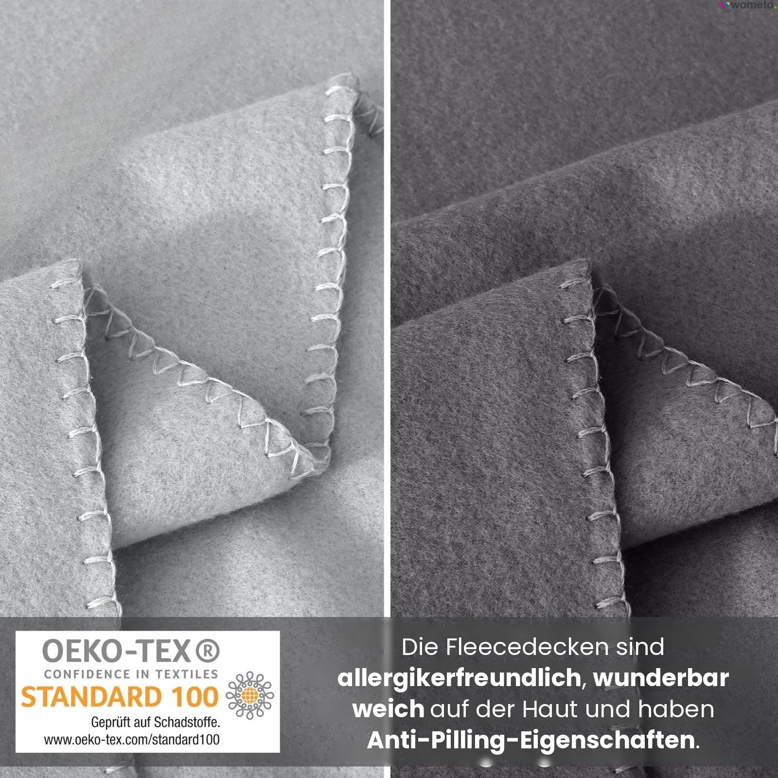 Wohndecke 2er Set eco-line Fleecedecke ca. 130x160, wometo, OEKO-TEX®, 100% recyceltes Material, Antipilling – Bild 4 von 5