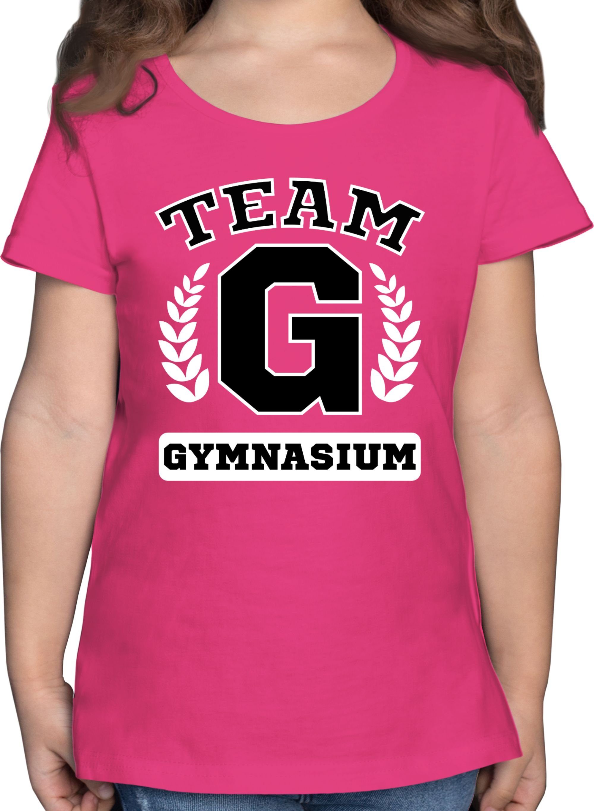 T-Shirt Einschulung Gymnasium Fuchsia 1 Team Mädchen Shirtracer