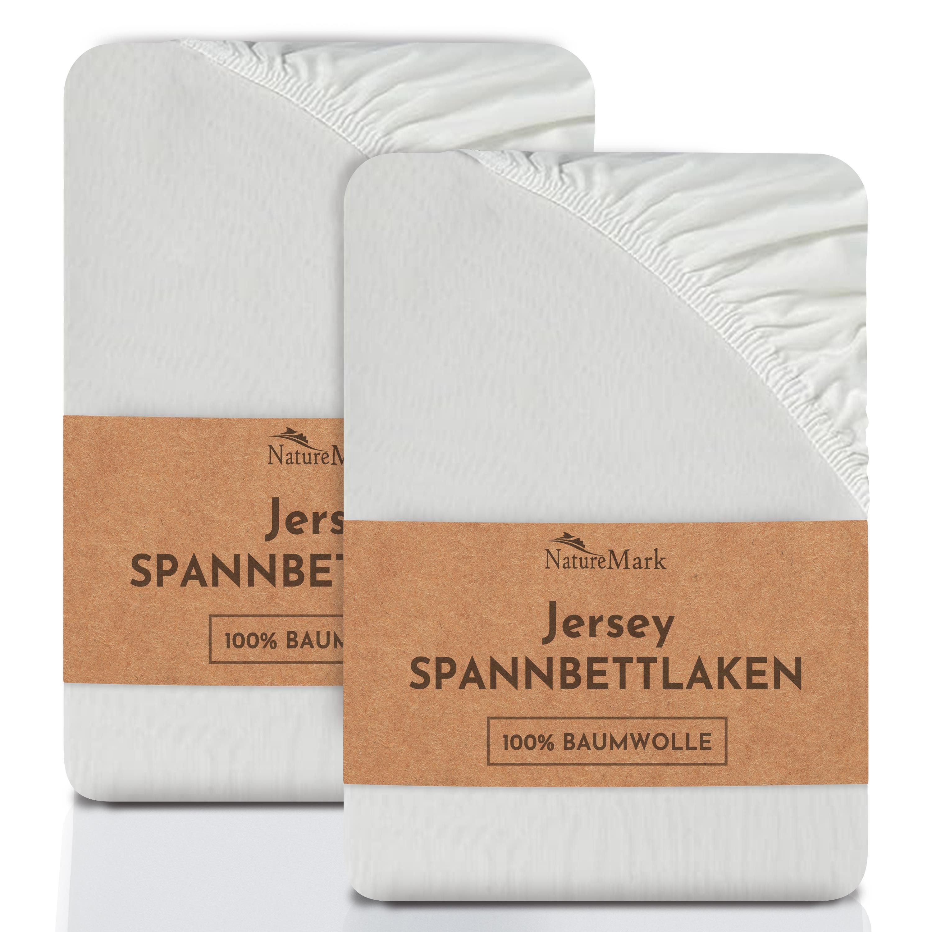 NatureMark Spannbettlaken 2er-Set Jersey Spannbetttuch 100% günstig online kaufen