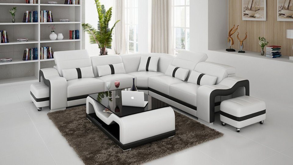 Eck Ecksofa, Wohnlandschaft Modern Sofa Design Ledersofa Ecksofa JVmoebel Couch