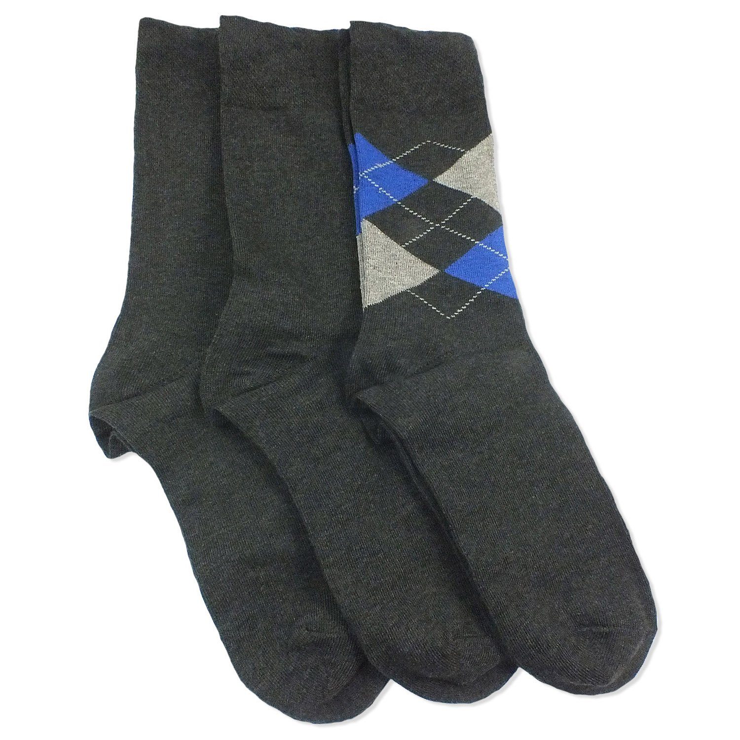 Camano Langsocken CA4903 (Packung, 3-Paar, 3 Paar) Herren Damen Unisex Business Socken Baumwolle Geschenkverpackung 08 anthracite
