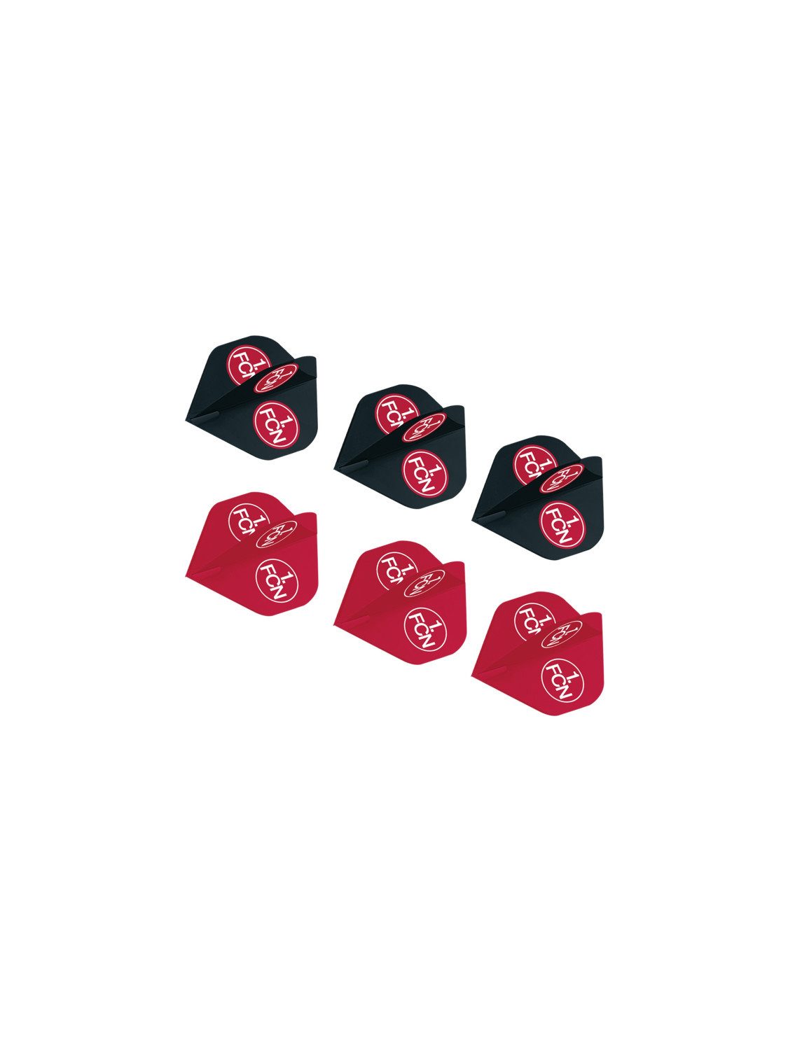 VertriebsArena GmbH Dart-Flights 1. FC Nürnberg Flights 6er Set (3 rot / 3 schwarz)