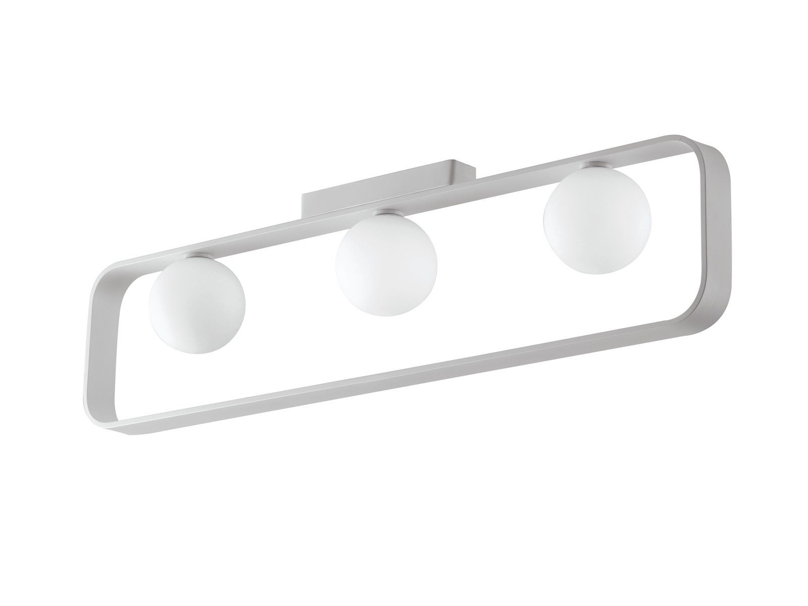 LUCE Design LED Deckenleuchte, Dimmfunktion, LED wechselbar, Warmweiß, große Bauhaus Lampe mehrflammig mit 3x Glas-kugel Лампиschirm B: 80cm