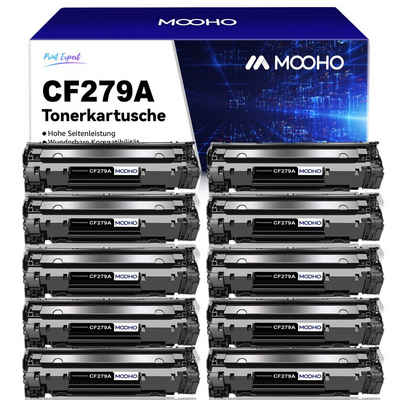 MOOHO Tonerpatrone CF279A 79A 279A Schwarz Multipack 279 A Schwarz Black, (für HP Laserjet Pro M12 M12A M12W M26A M26NW M26, 3, 4, 6, 8, 10-St)