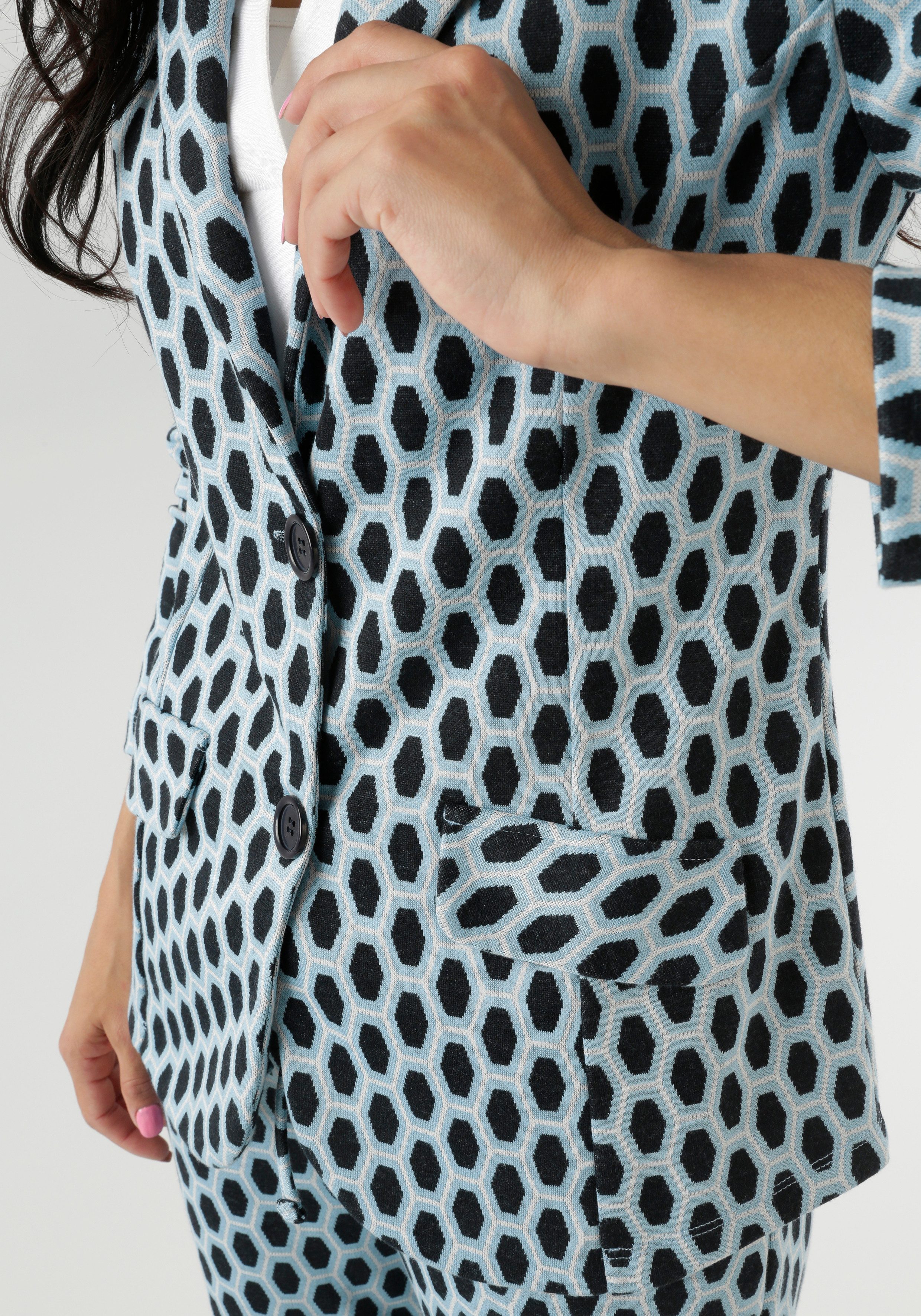 Aniston SELECTED Jerseyblazer mit Allover-Muster in geometrischer Wabenoptik