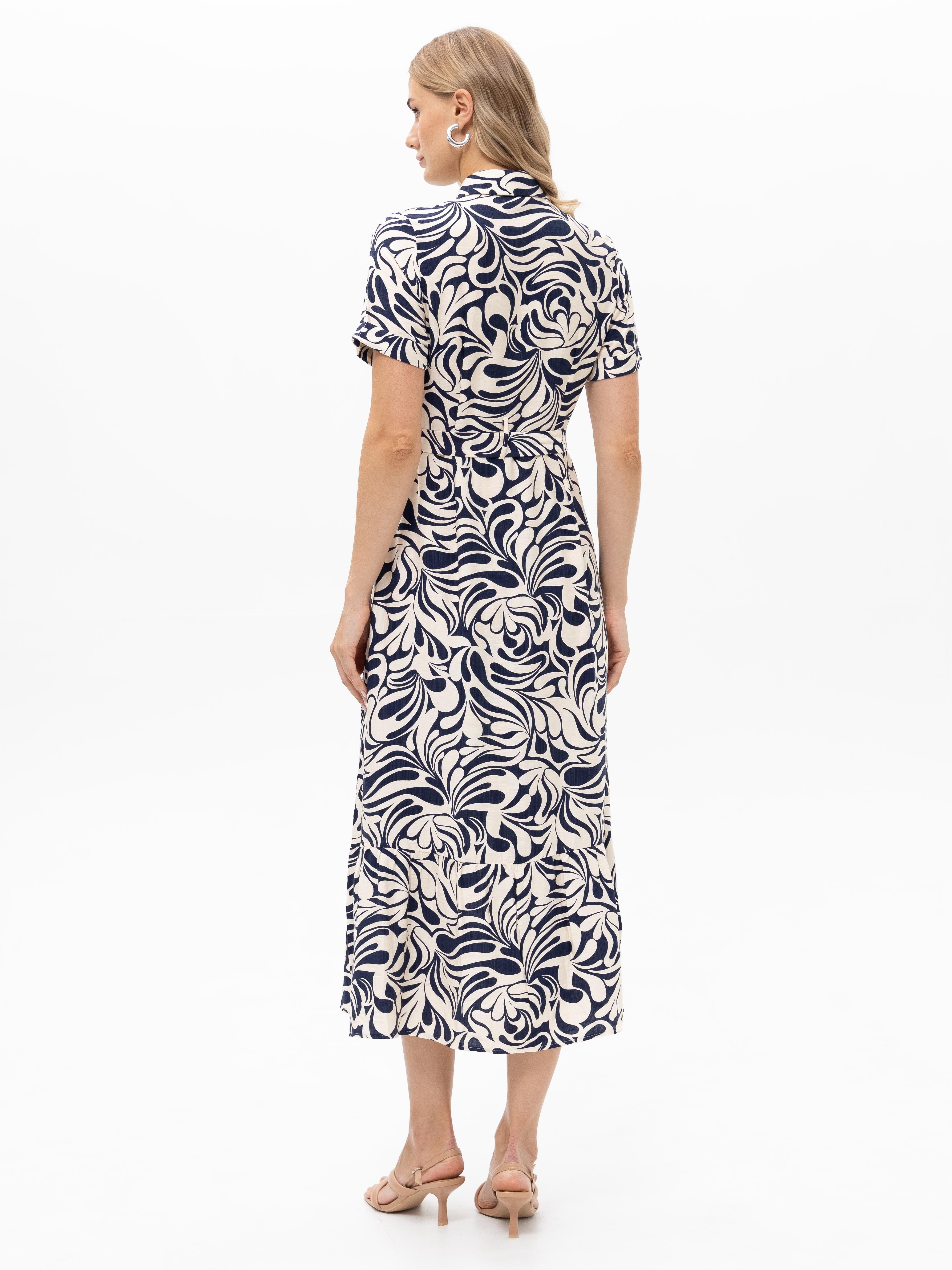 Passioni Hemdblusenkleid mit Grafikmuster in Navy mit allover Print – Bild 4 von 5