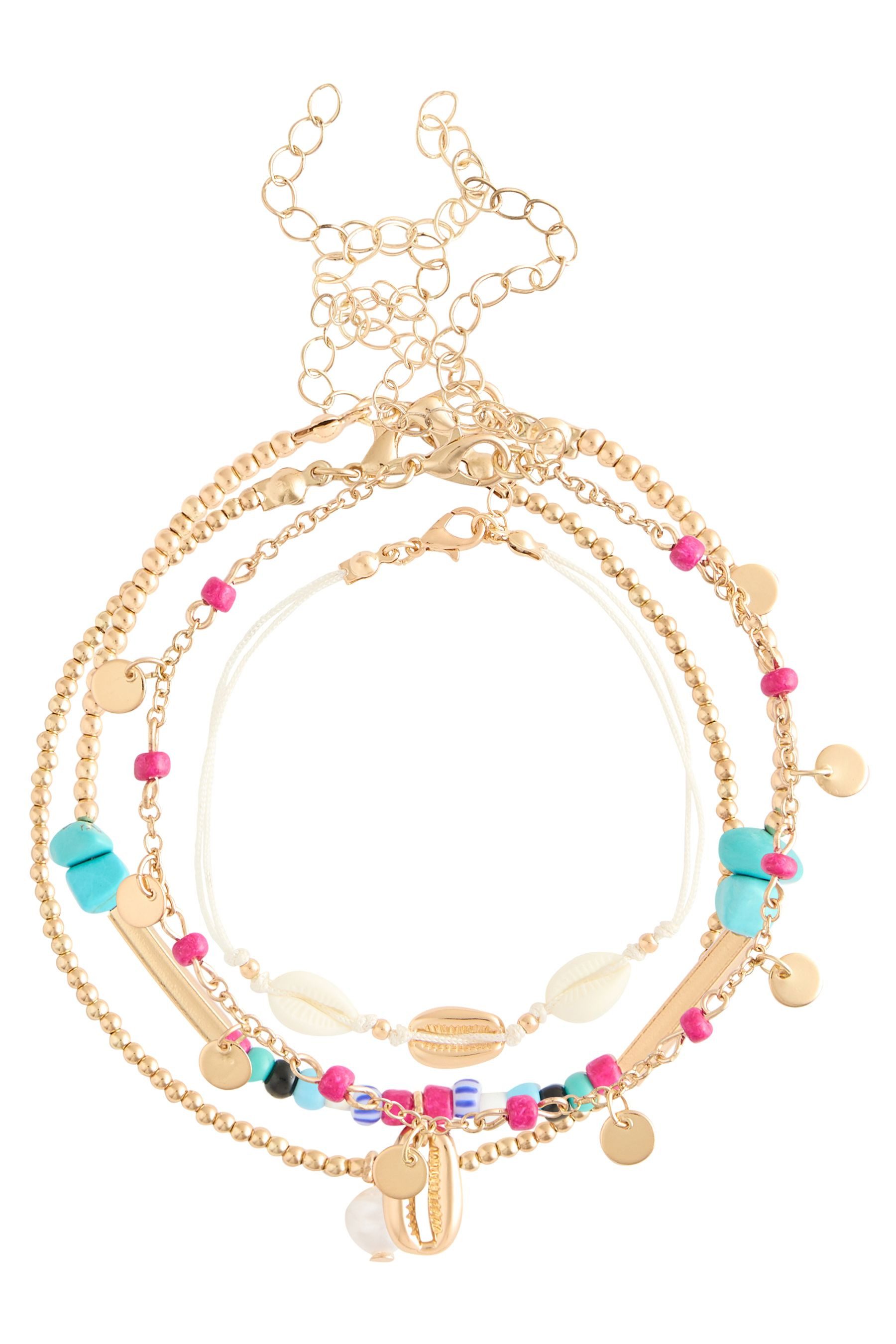 Fußkette Fußkettchen, 4er-Pack