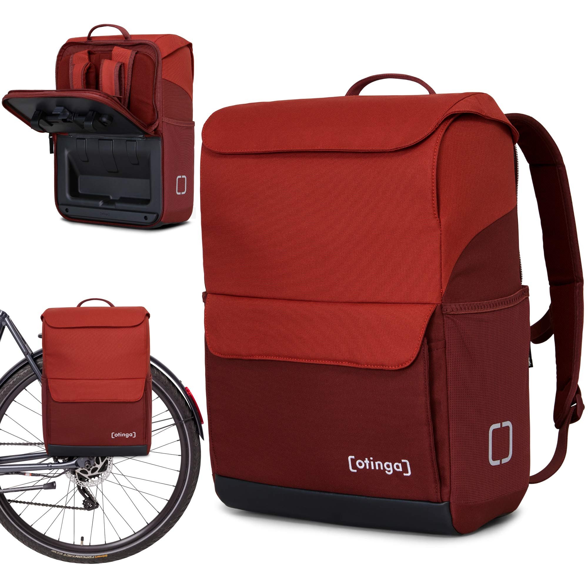 otinga Fahrradtasche Flip Move Fahrradtasche Rucksack Wasserdicht Gepäckträger (19 Liter), 19L Gepäckträgertasche mit Rucksack, Radtasche, in 7 Sekunden umgebaut