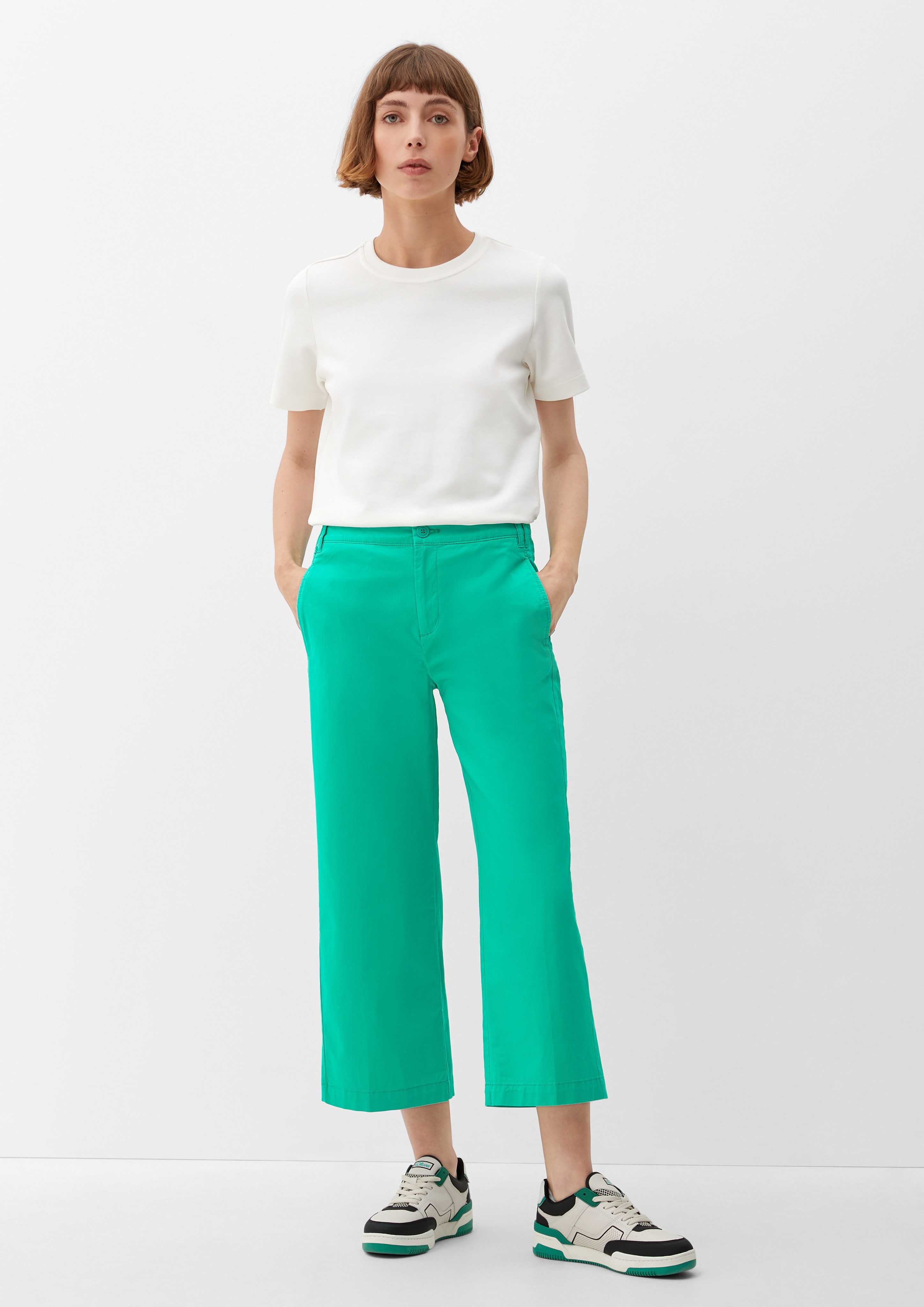 s.Oliver 3/4-Hose Regular: Culotte mit High Rise-Bund smaragd