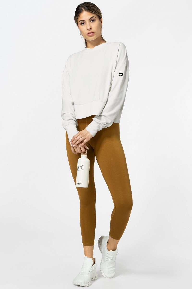 W White Fresh SUPER.NATURAL Sweatshirt Sweatshirt SWEATER KRISSINI Merino-Materialmix lässiger Merino