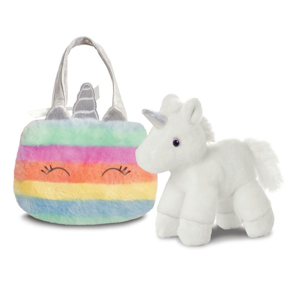 Aurora Plüschfigur Plüsch Einhorn - mit Tasche weiß und regenbogenfarben günstig online kaufen