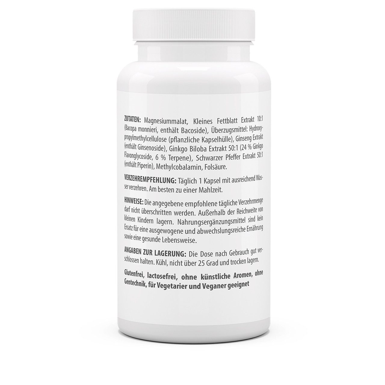 vitaworld Fokus Komplex - mit Bacopa, Ginseng + Ginkgo Kapseln, 120 St., 105.1 g