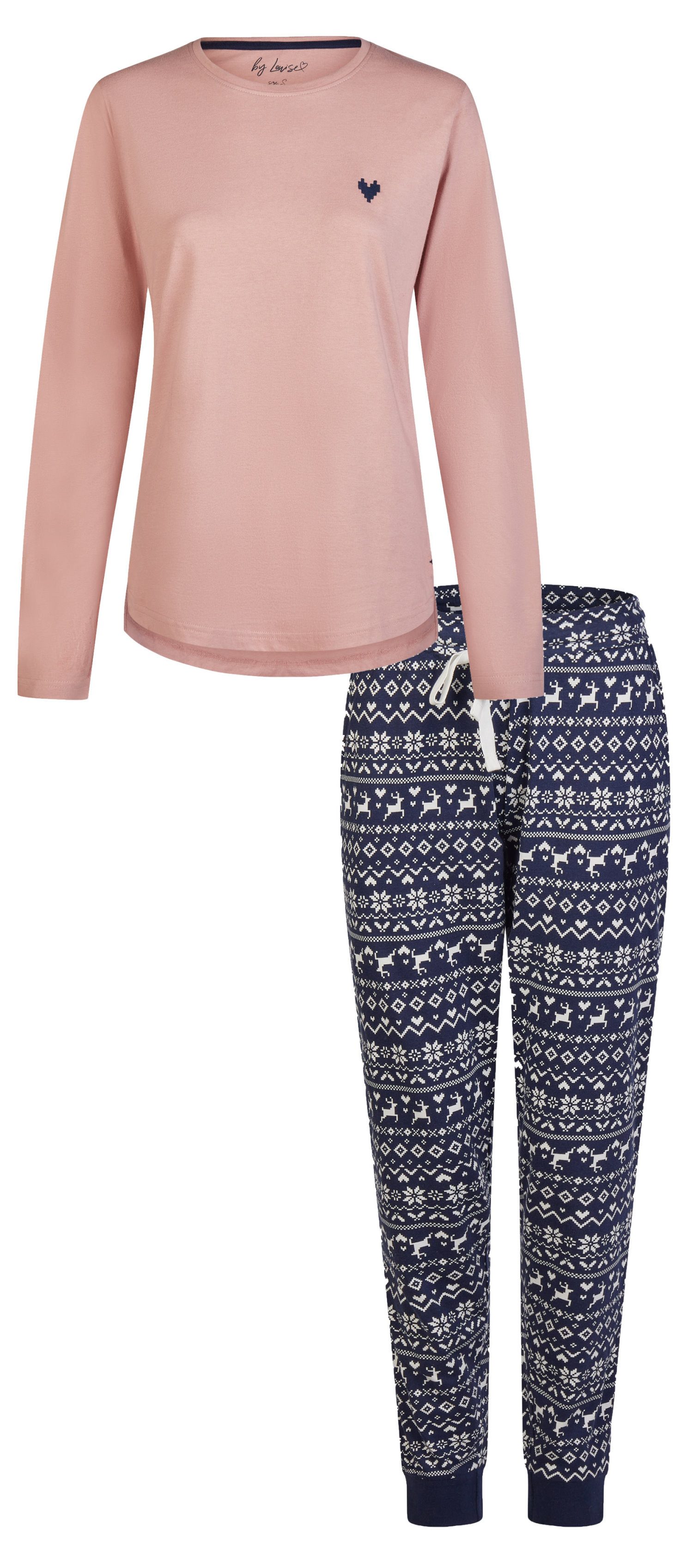 By Louise Schlafanzug Damen Pyjama lang günstig online kaufen