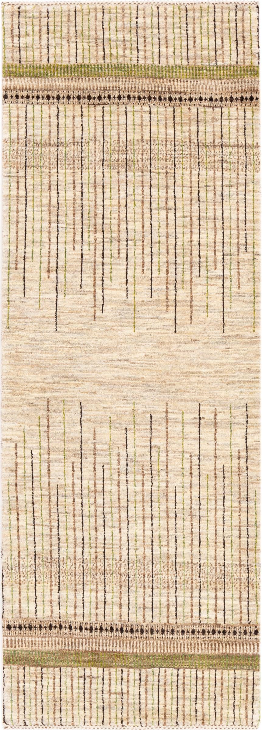 Nain Trading Orientteppich Perser Gabbeh Loribaft Natura 71x199 Handgeknüpfter Moderner, rechteckig, Höhe: 12 mm