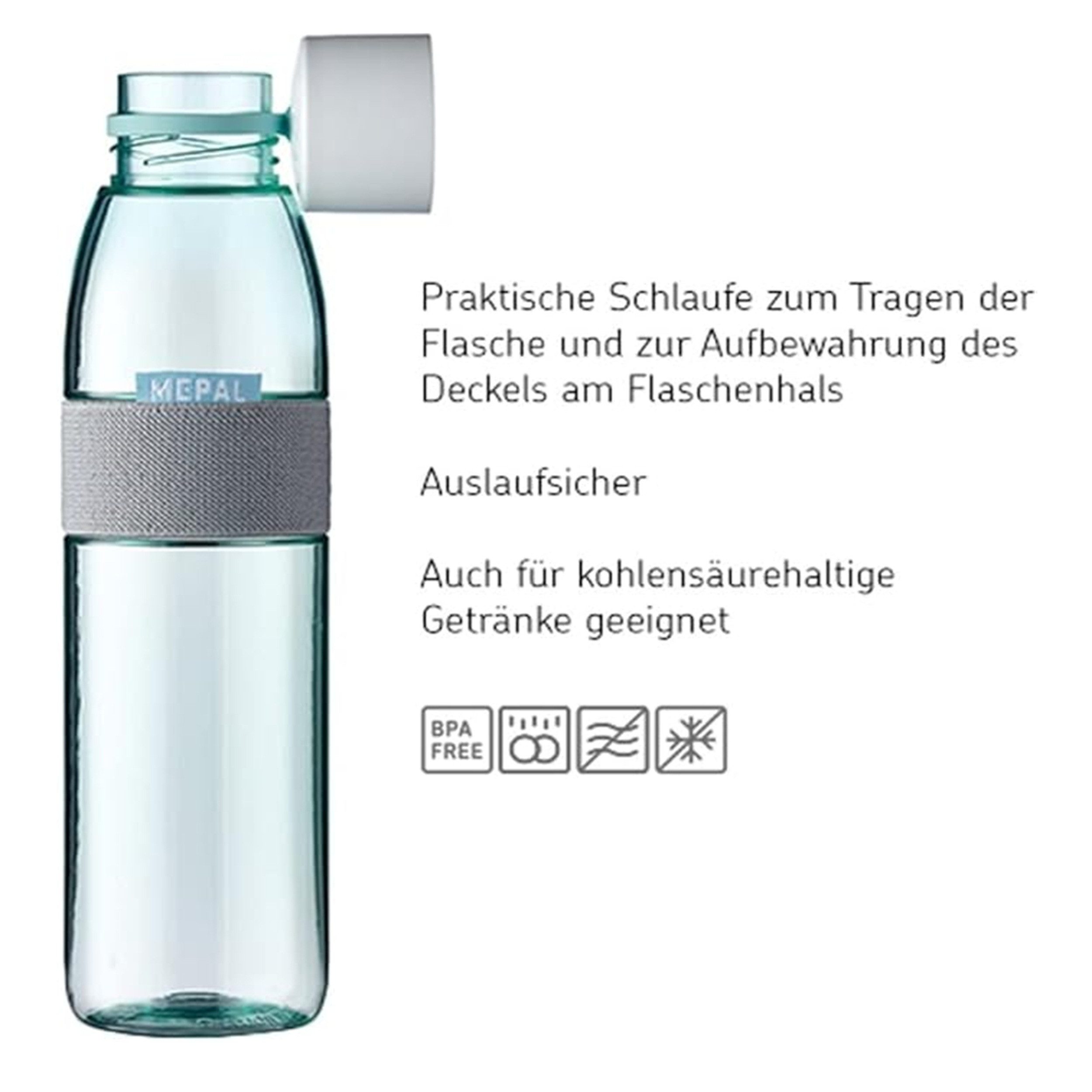 Mepal Lunchbox Lunchbox mit Trennwand und Trinkflasche 700 ml, ideal für Mealprep, auslaufsicher, bruchfest, kohlensäuregeeignet, Vivid Blue