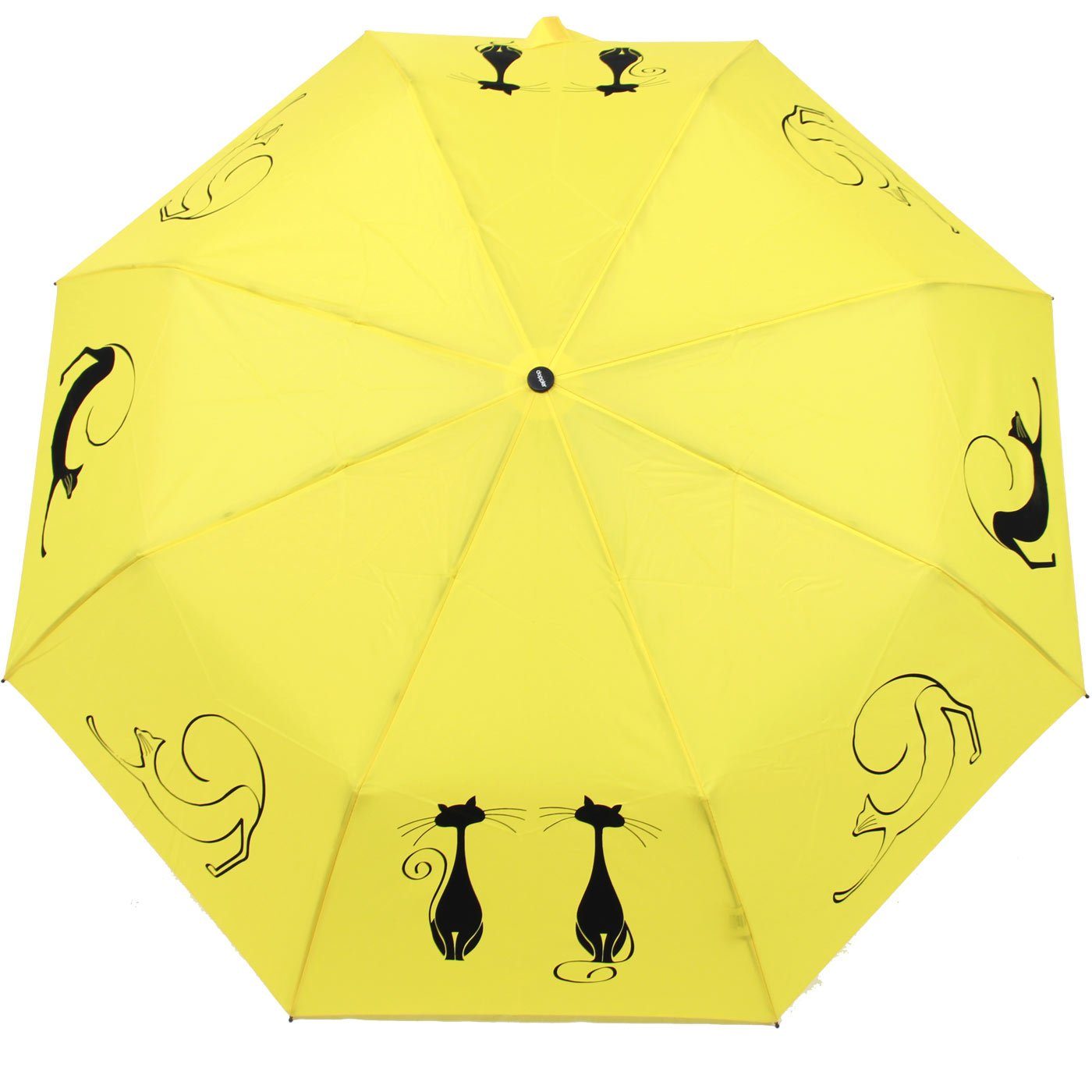 doppler® Taschenregenschirm Damen Auf-Zu Magic Fiber - Cats Best Friends, für Katzen-Liebhaber - elegant, stabil und praktisch