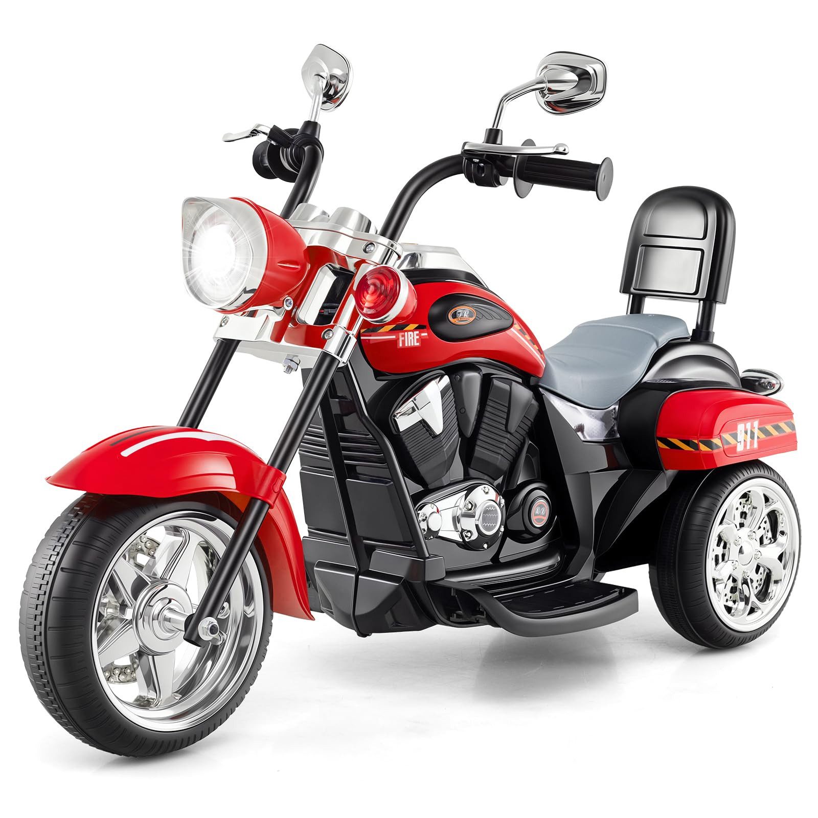 COSTWAY Elektro-Kindermotorrad, 6V mit Hupe & Vor-und Rückwärtsschalter