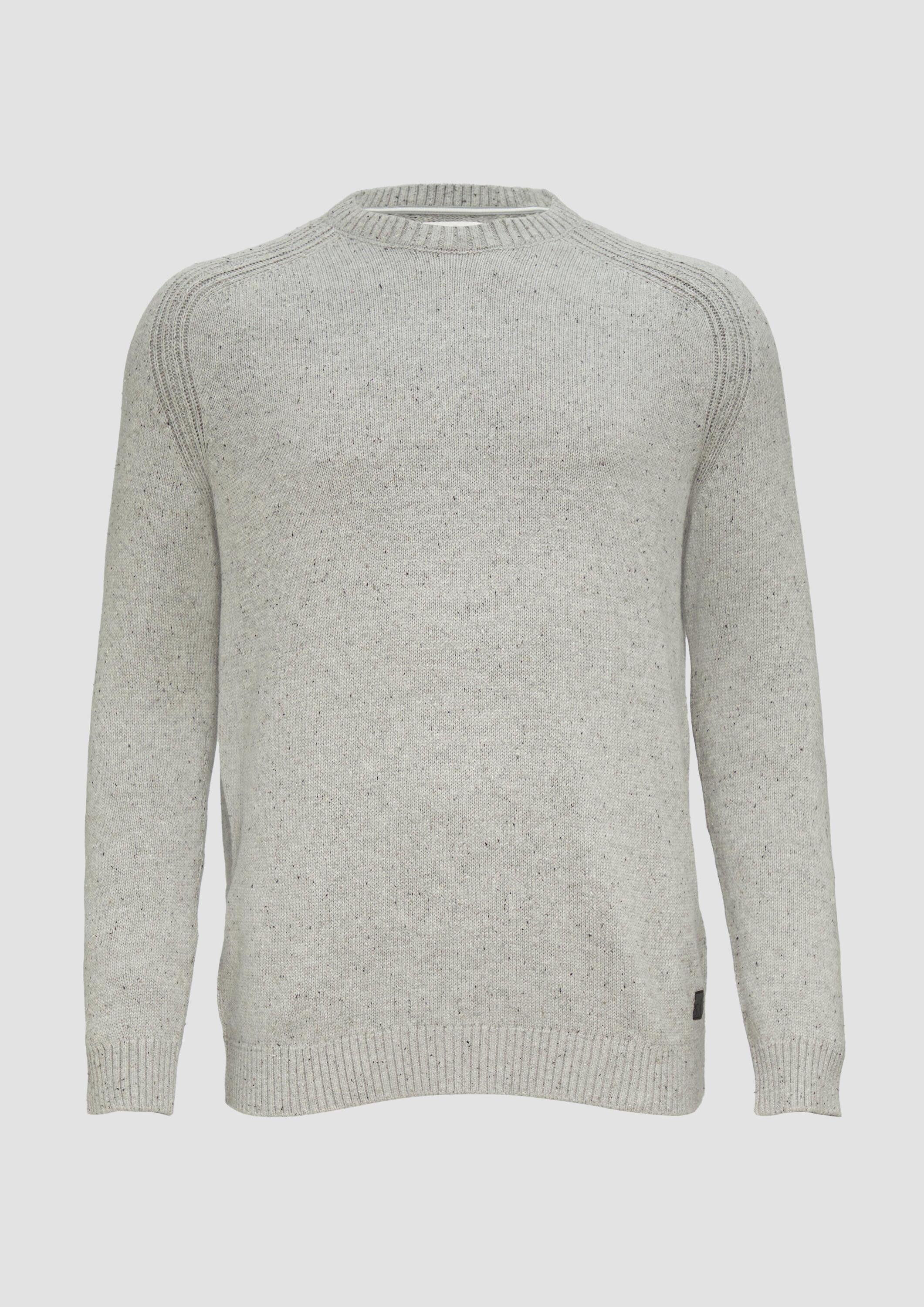 s.Oliver Longpullover Strickpullover Crew-Neck-Pullover mit Farbeffekt