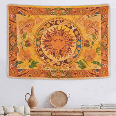 Wandteppich Wandteppich mit brennender Sonne,Wandbehang für Zimmer, 130 x 150 cm, Vaxiuja