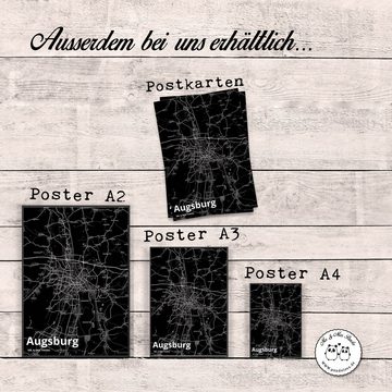 Mr. & Mrs. Panda Poster DIN A5 Augsburg - Geschenk, Raumdekoration, Städte, Ort, Kunstdruck, Stadt Black (1 St)