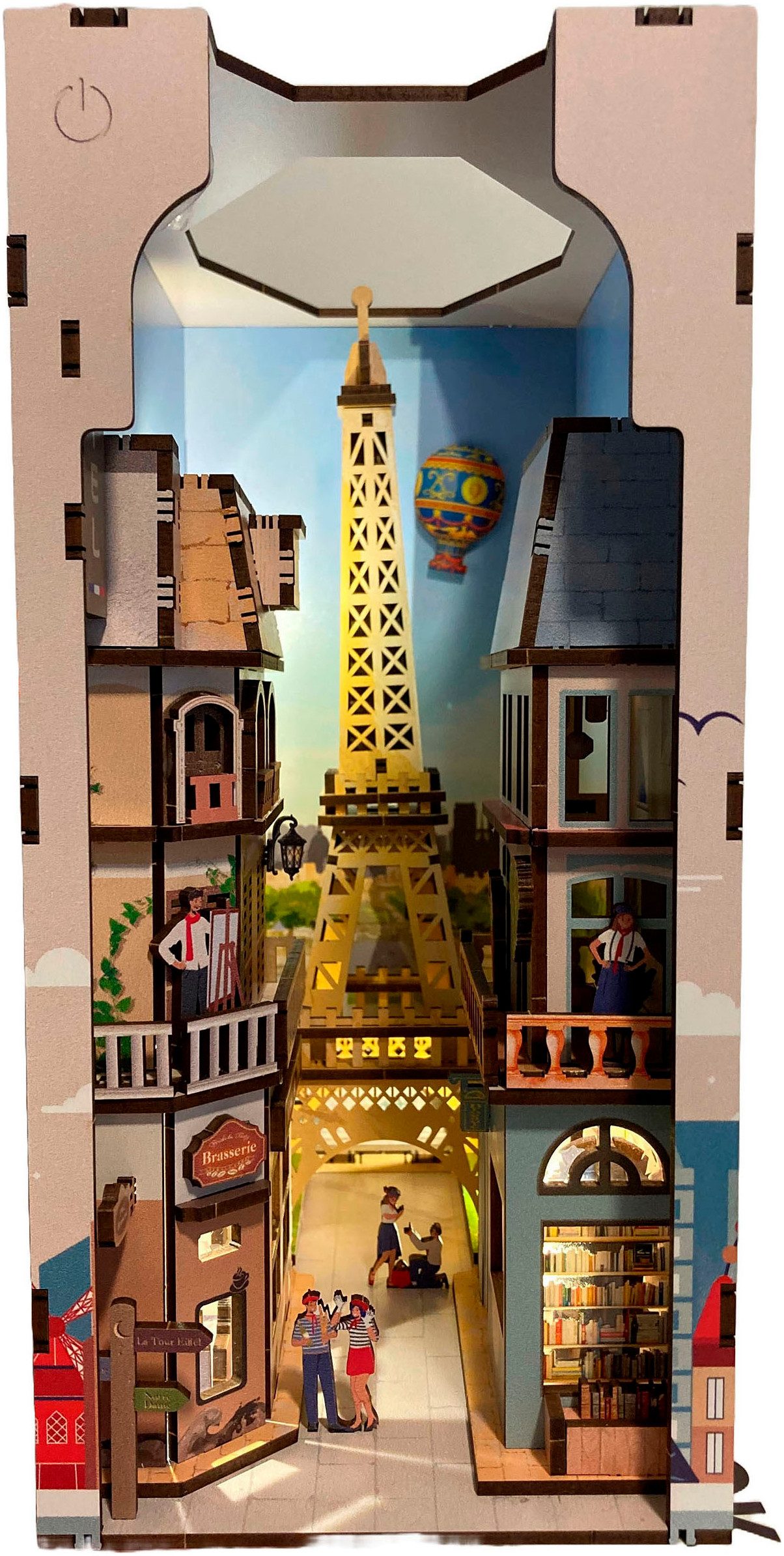 Revell® 3D-Puzzle Book Nook, Tiny Adventures Paris, 168 Puzzleteile, Buchstütze; mit LED-Beleuchtung