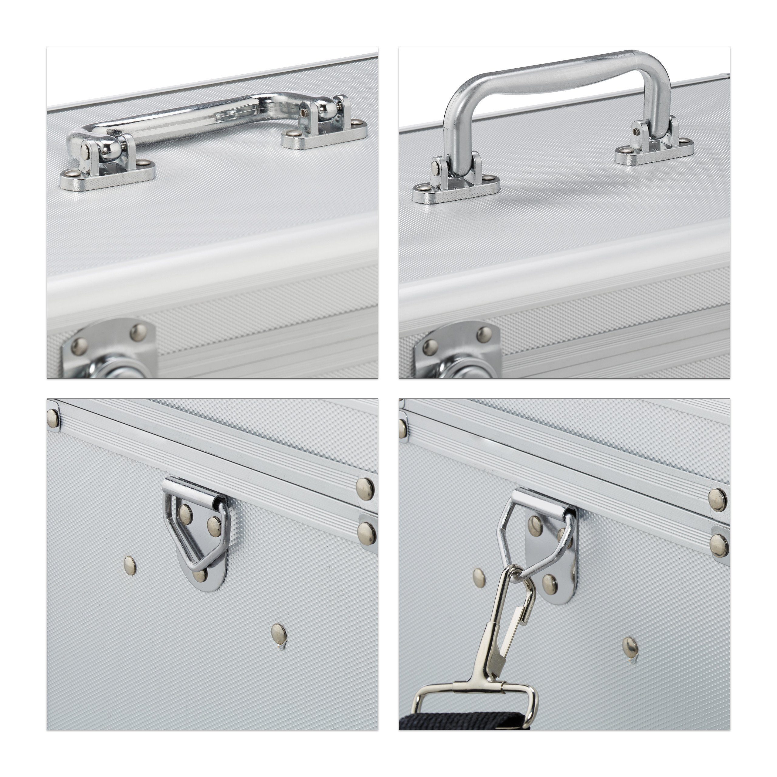 relaxdays Erste-Hilfe-Koffer Aluminium, (1 St)