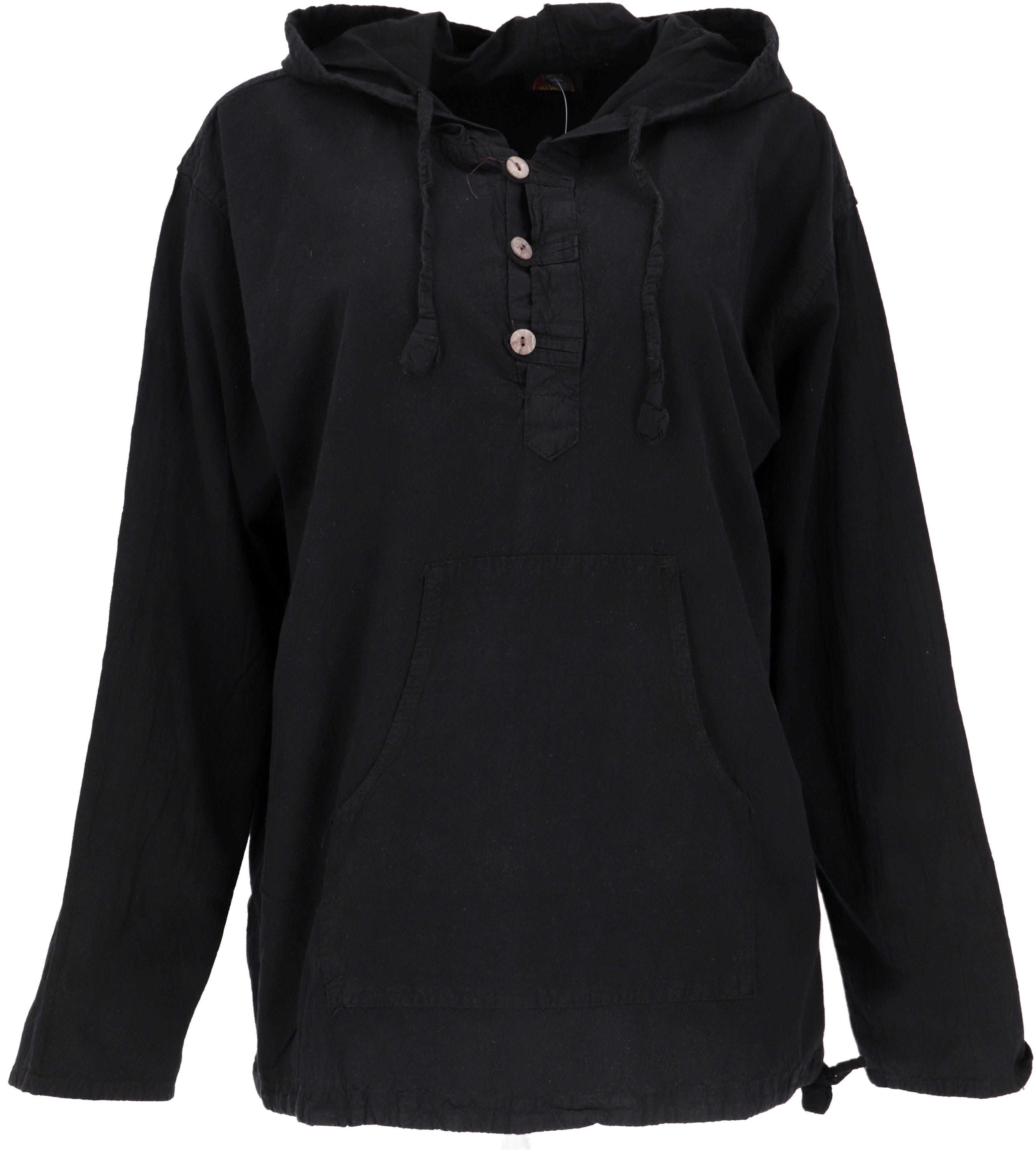 Guru-Shop Sweater Ethno Sweatshirt Goa Hippie - schwarz Ethno Style, alternative Bekleidung