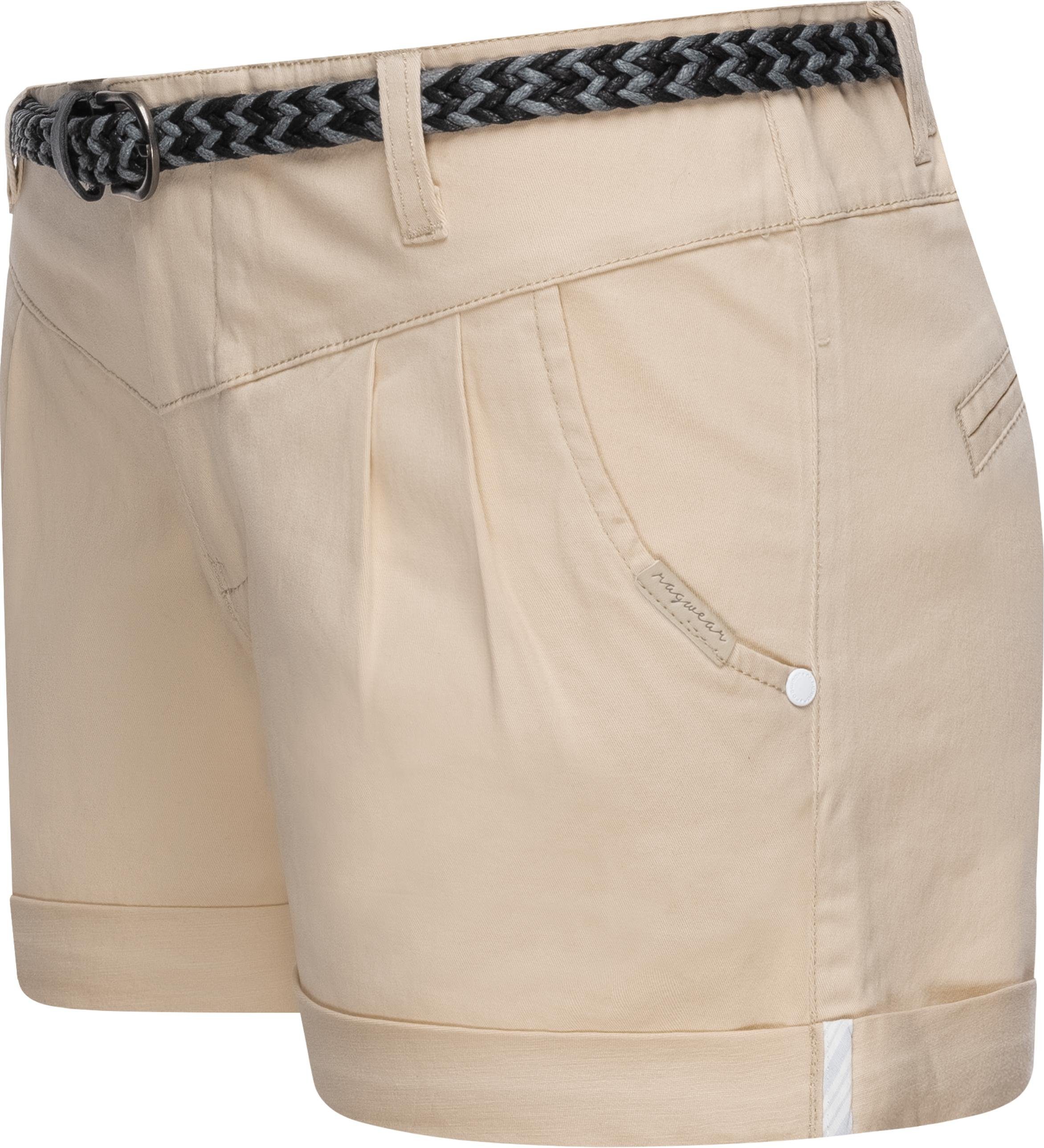 Ragwear Shorts Heaven B leichte Hotpants hellbeige (2-tlg) mit hochwertigem Flechtgürtel