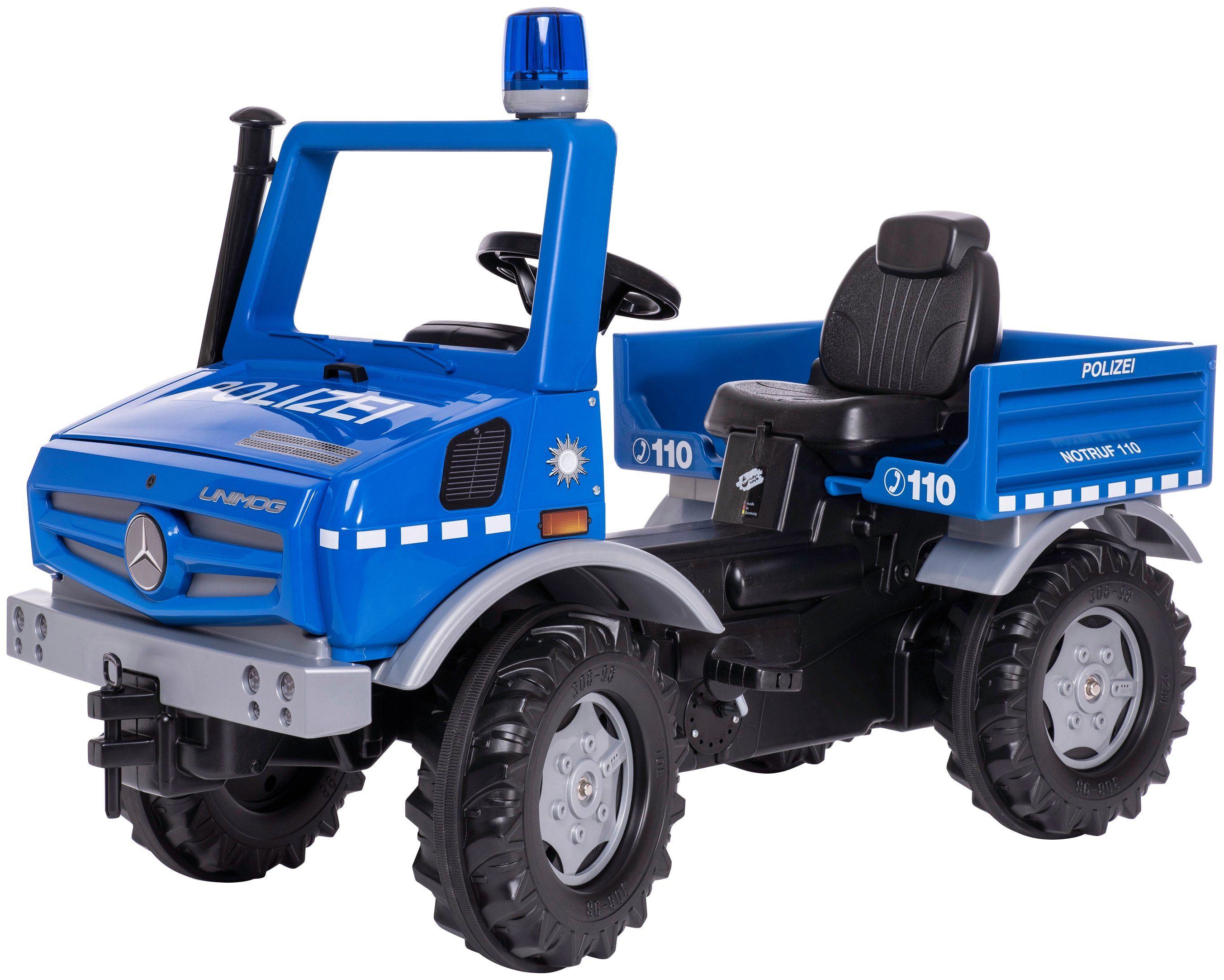 rolly toys® Tretfahrzeug rollyUnimog Polizei, inkl. rollyFlashlight