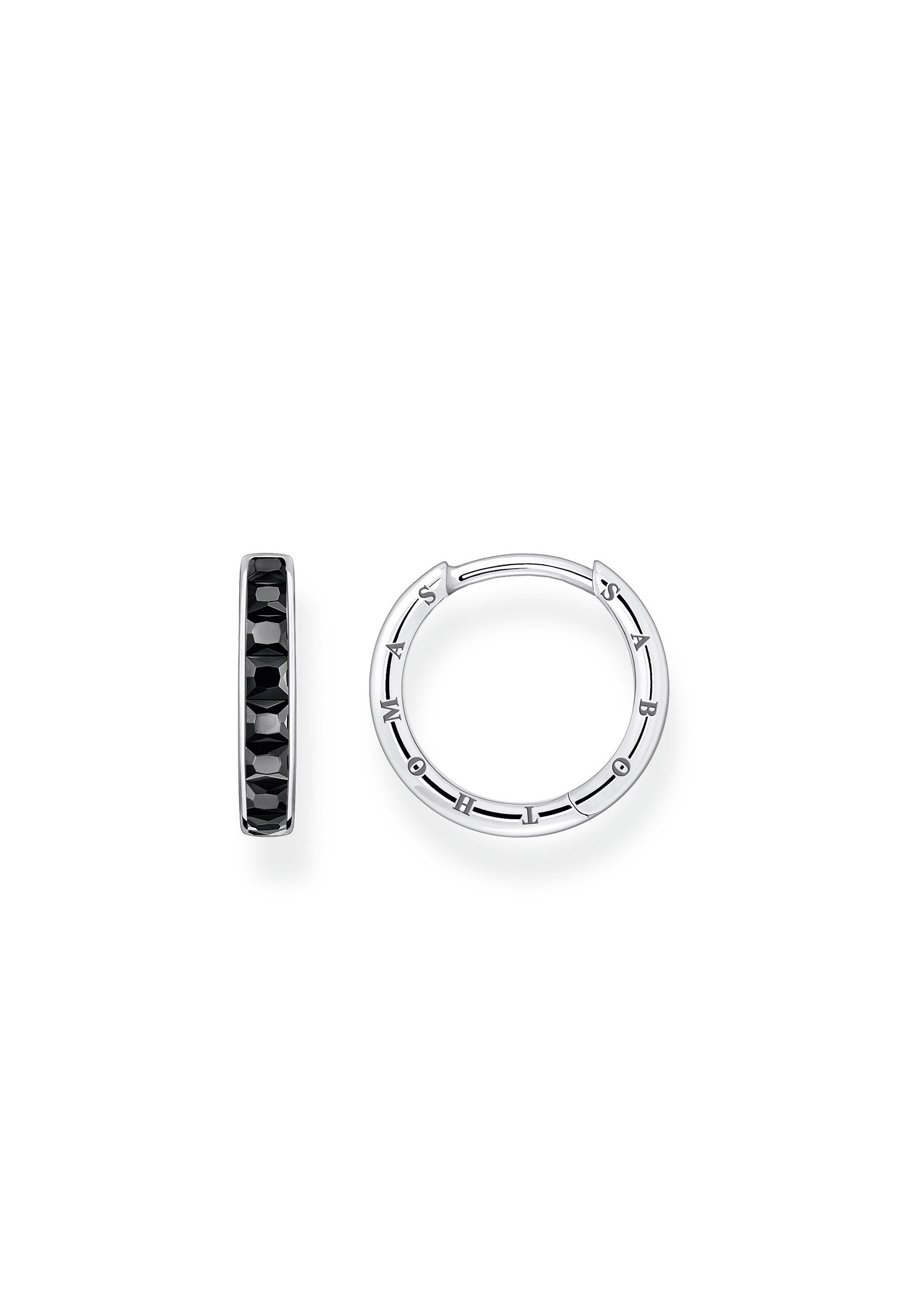THOMAS SABO Paar Ohrstecker Creolen Schwarze Steine Pavé Silber (Set)
