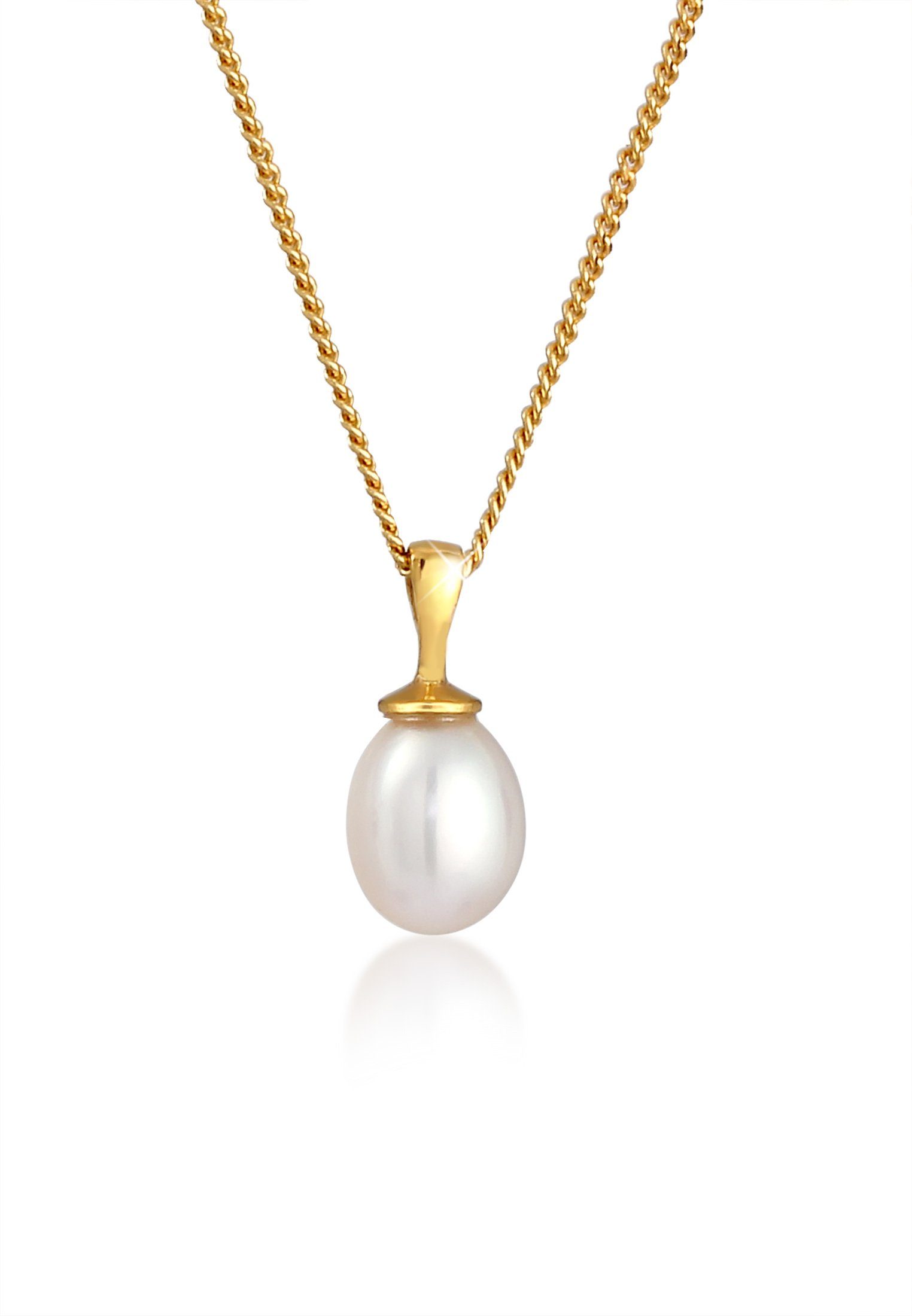 Elli Perlenkette Panzerkette Anhänger Süsswasserperle 925 Silber günstig online kaufen