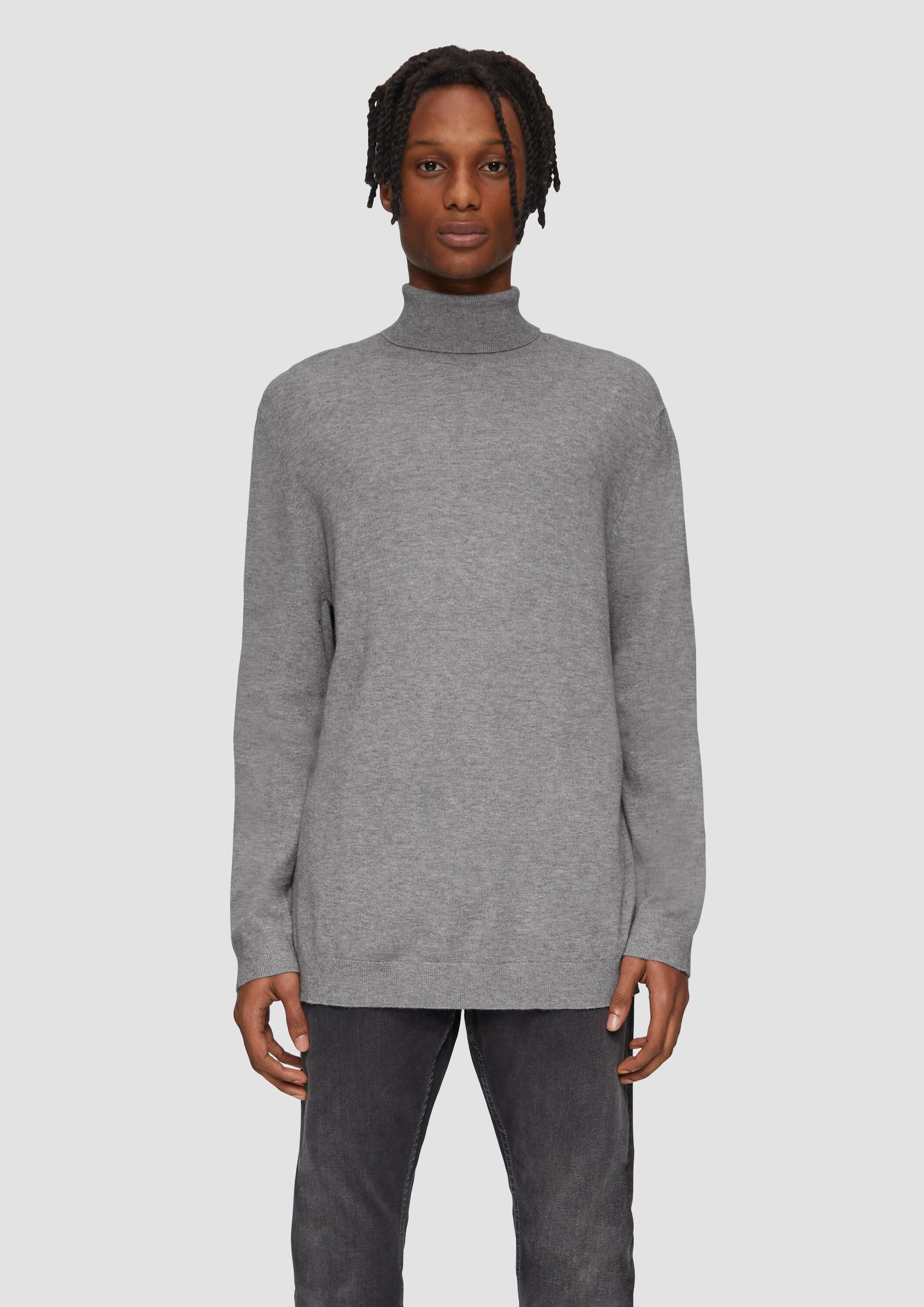QS Longpullover Strickpullover Slim-Fit-Pullover mit Rollkragen günstig online kaufen