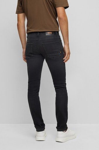 BC-L-P Delaware Leder-Badge Slim-fit-Jeans BOSS mit ORANGE