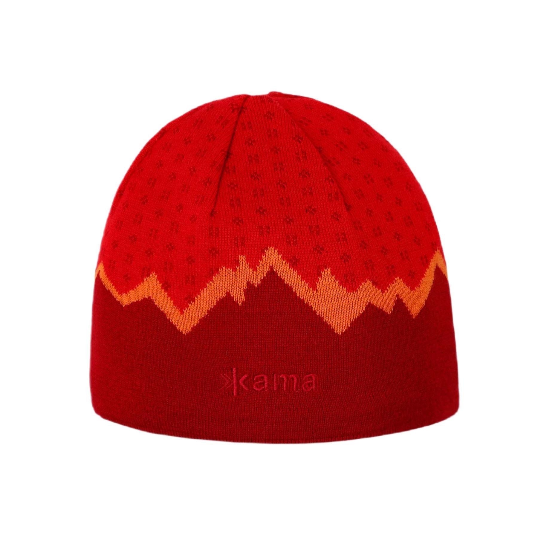 Strickmütze (Beanie) A169 Kamakadze Merino - rot - 1 Stück