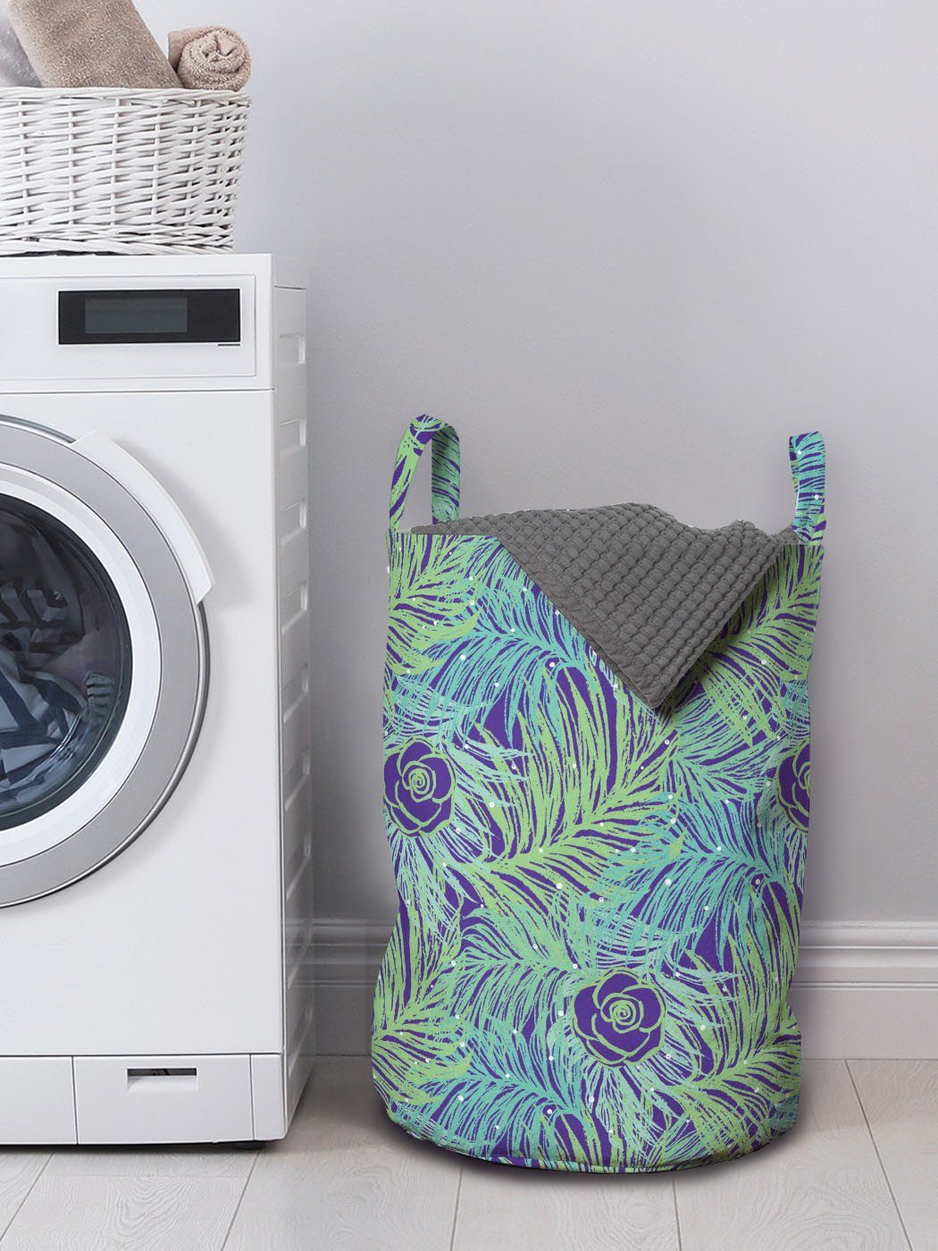 Abakuhaus Botanisch Wäschesäckchen Waschsalons, mit für Sommer-Dschungel Wäschekorb Kordelzugverschluss Griffen