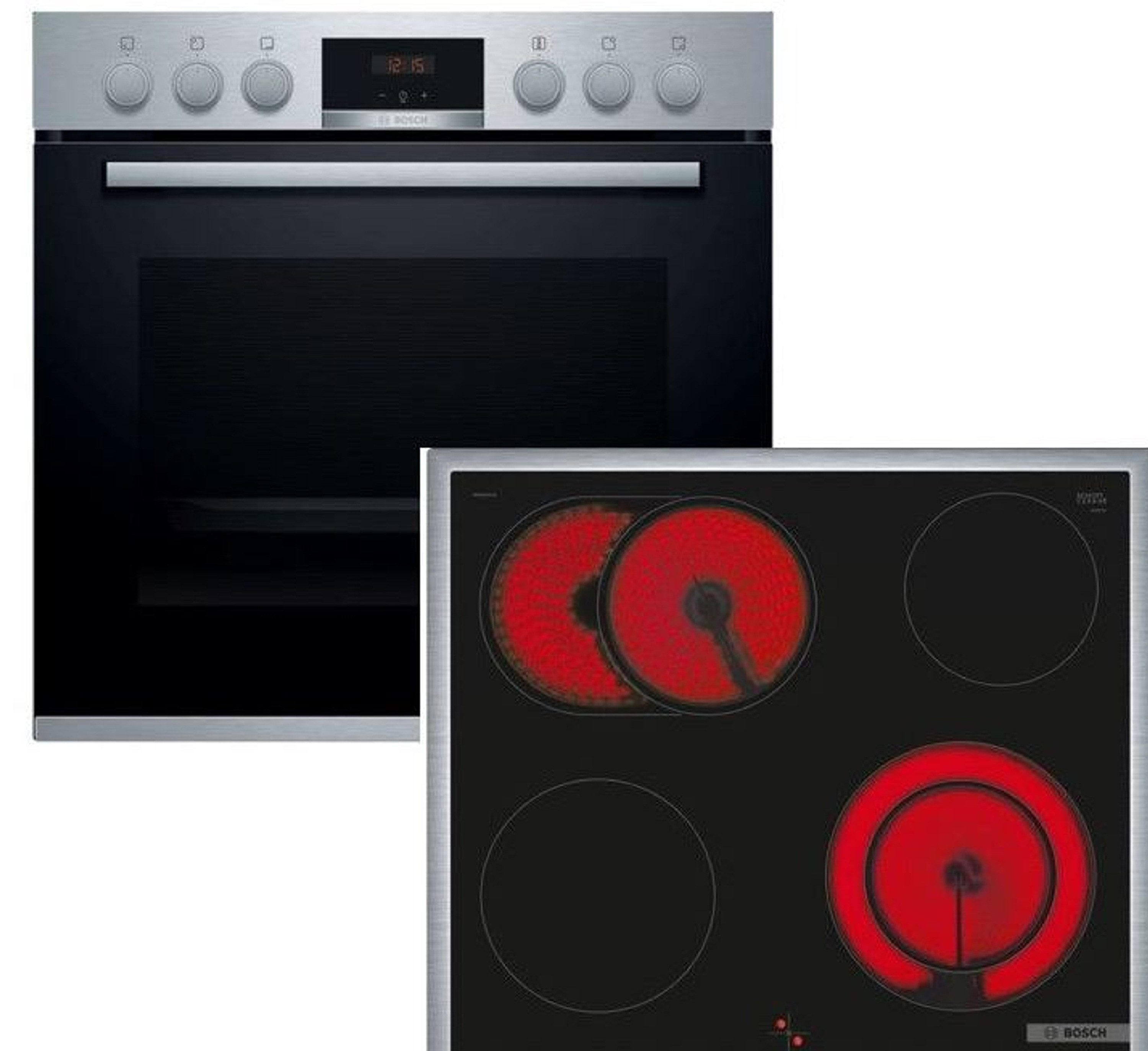 BOSCH Elektro-Herd-Set Bosch HND431CS62 Einbauherd Set Heißluft/Umluft Breite 60 cm