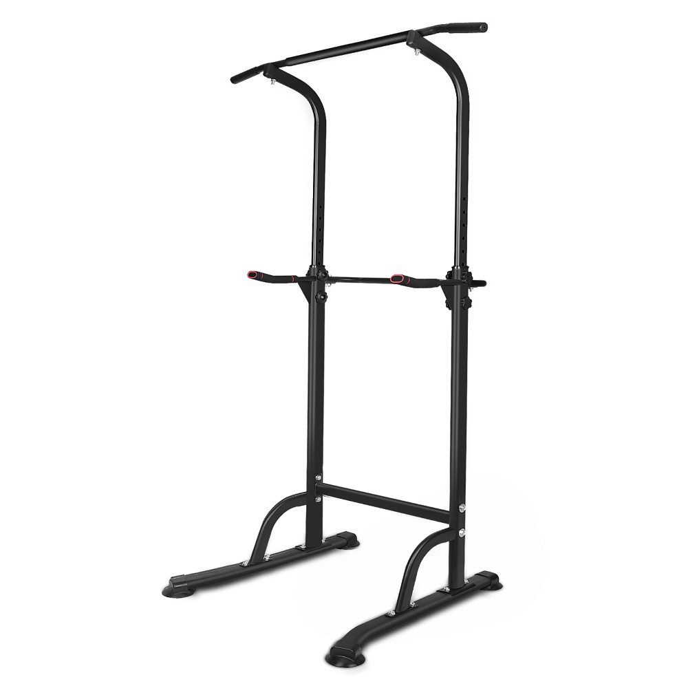 BBWL Klimmzugstange mit Dip Station & Klimmzugstange 149kg belastbar, Sport Power Tower verstellbar für Heimfitness Höhe 169–210cm