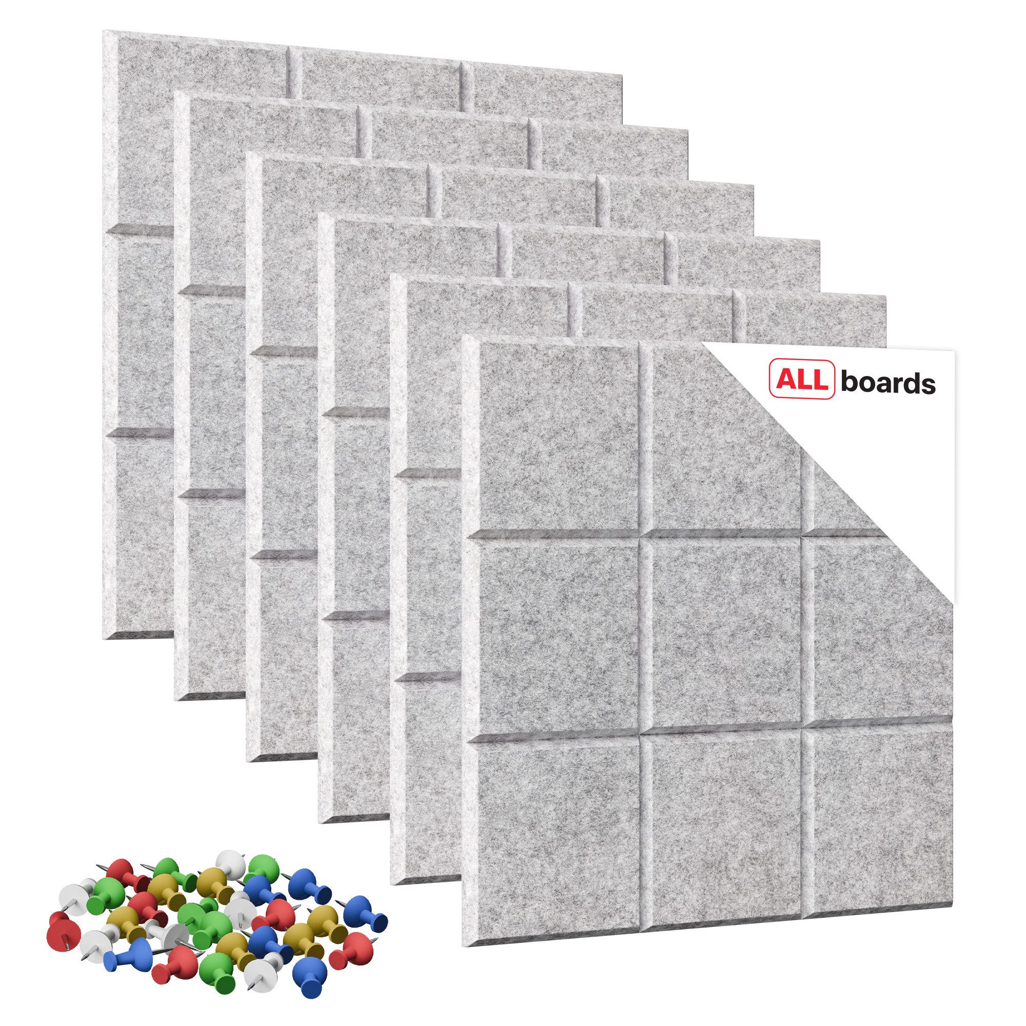 ALLboards Tafel Filz-Wandpaneele 30×30 cm – 6 Stück günstig online kaufen