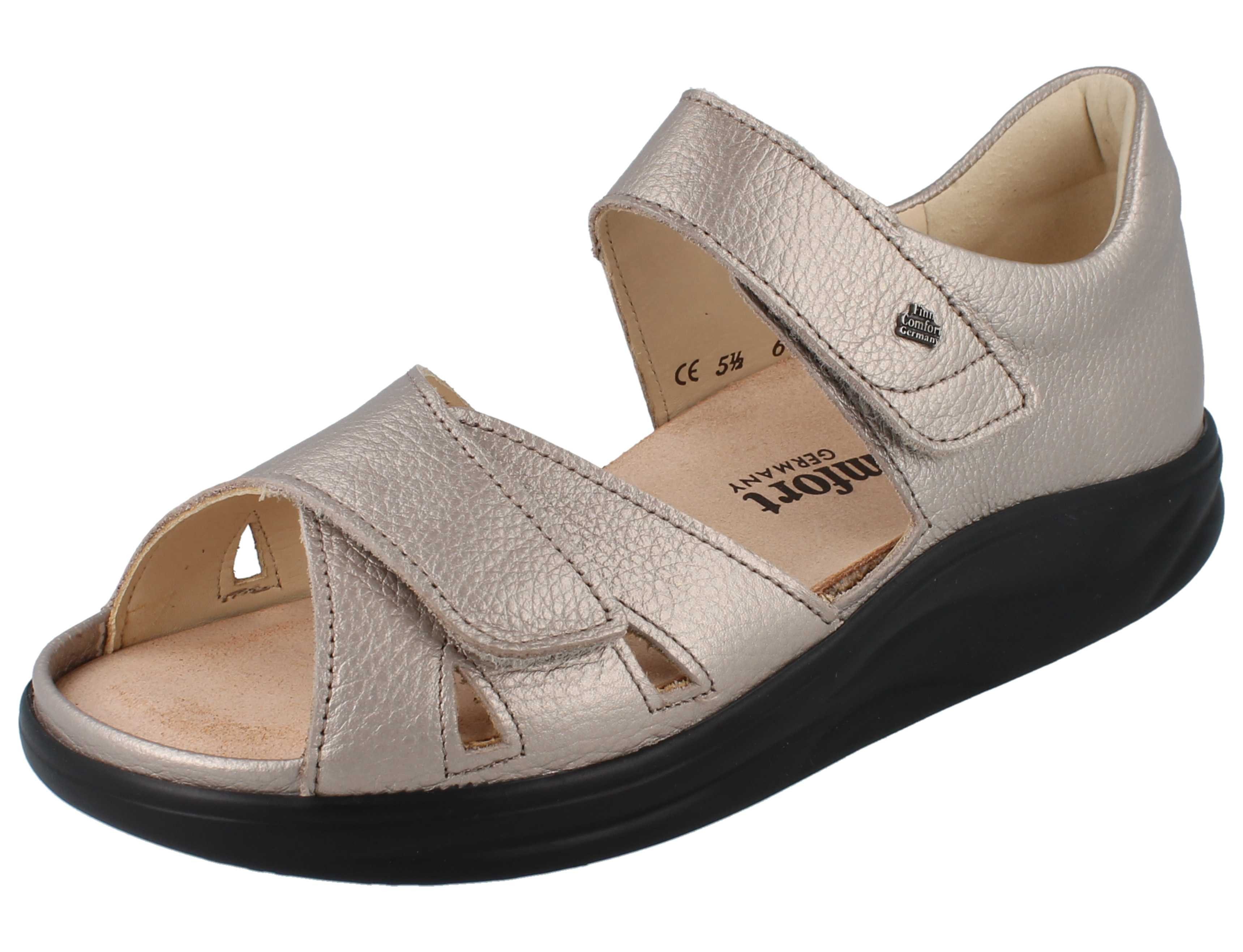 Finn Comfort FINN COMFORT FINNAMIC Makuhari Damen Sandale metallic beige Sandale Wechselfußbett