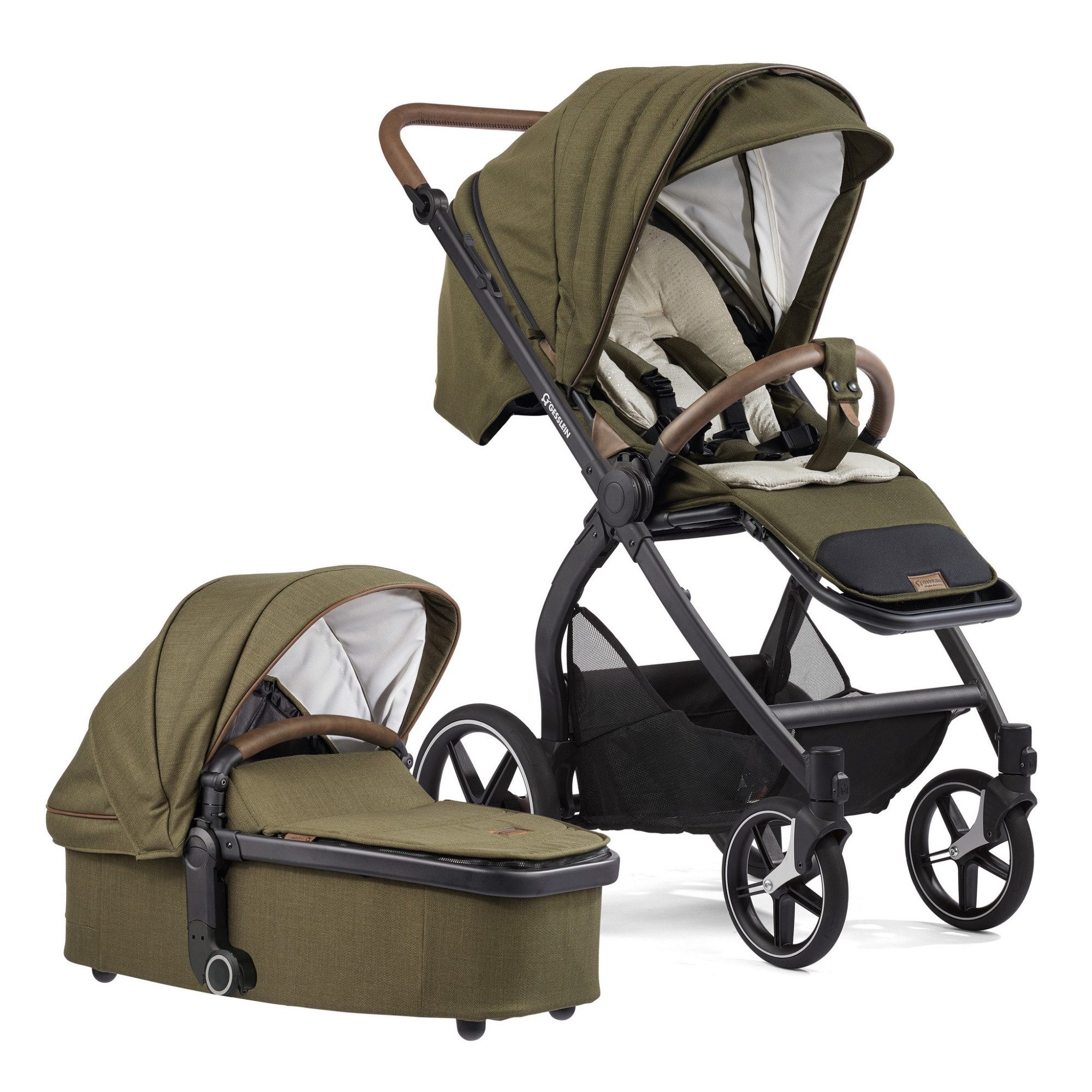 Gesslein Kombi-Kinderwagen Gesslein FX4 Swing 2in1 Kinderwagen-Set inkl. Babywanne Panorama Relax