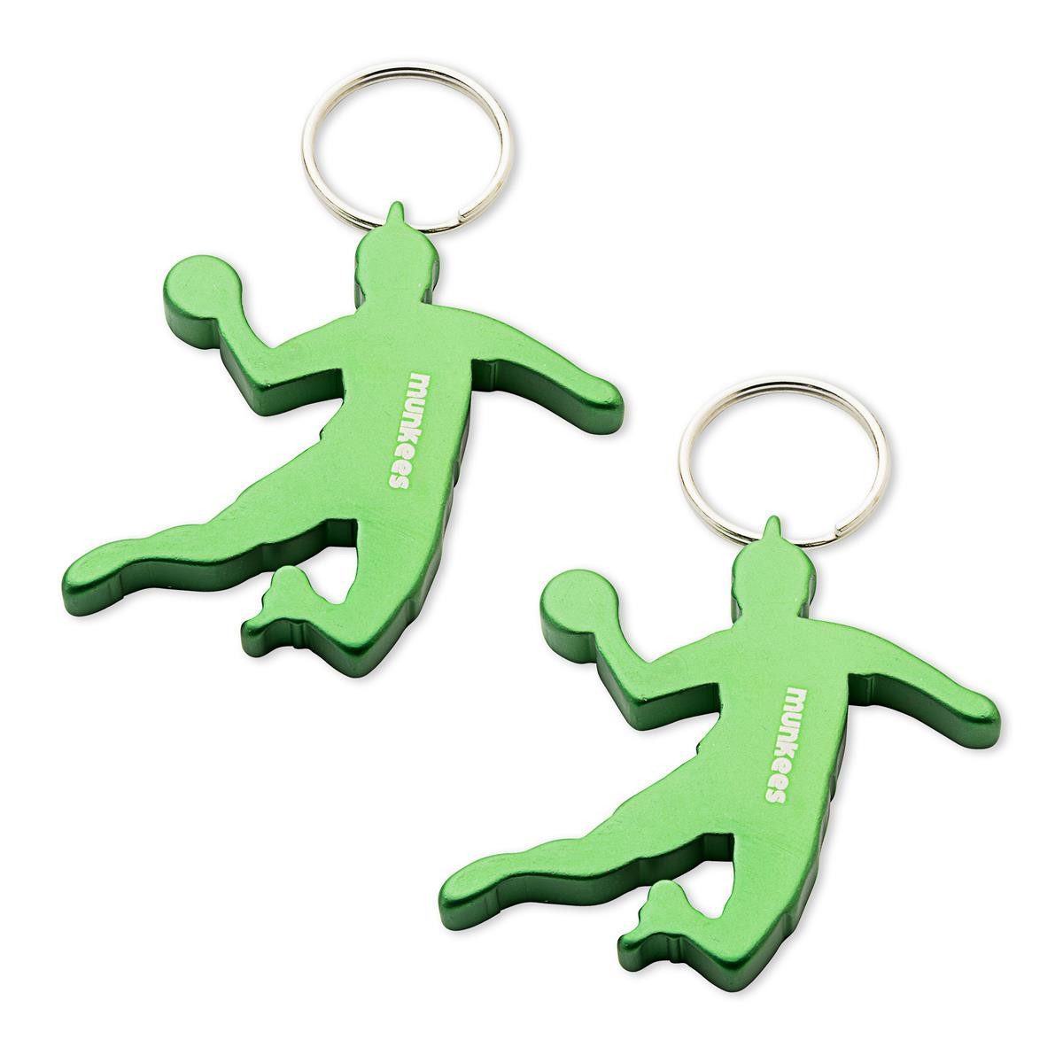 Munkees Flaschenöffner Handballer-Anhänger Schlüsselanhänger aus Aluminium (Packung, 2-tlg), ultraleicht, langlebig & mit integriertem Flaschenöffner