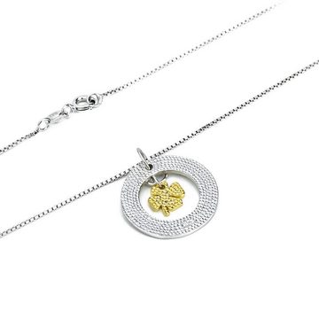 Schmuck-Elfe Kette mit Anhänger Kleeblatt Love Forever You, 925 Silber teilvergoldet