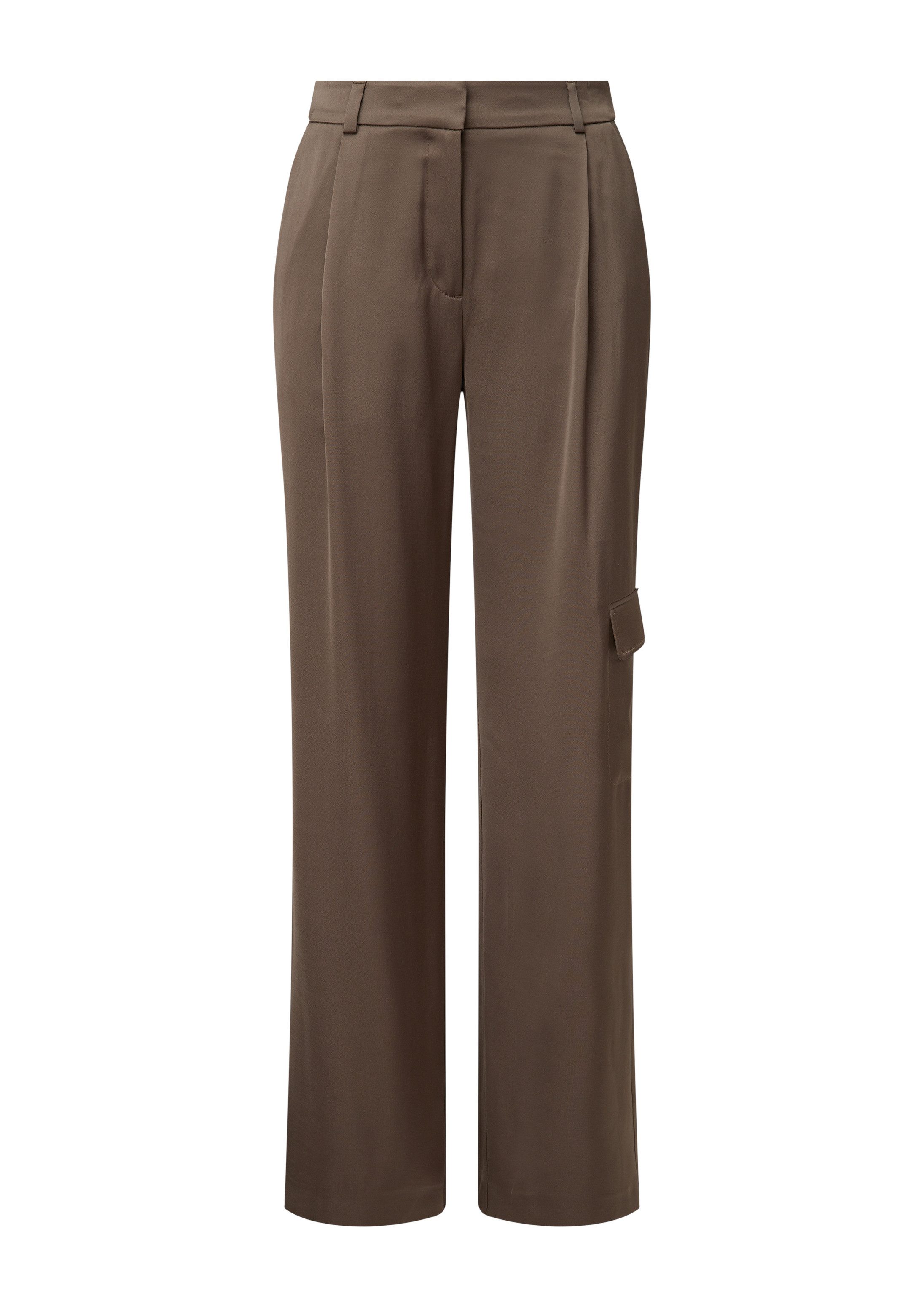comma Chinos Hose Relaxed: Satinhose mit Wide Leg