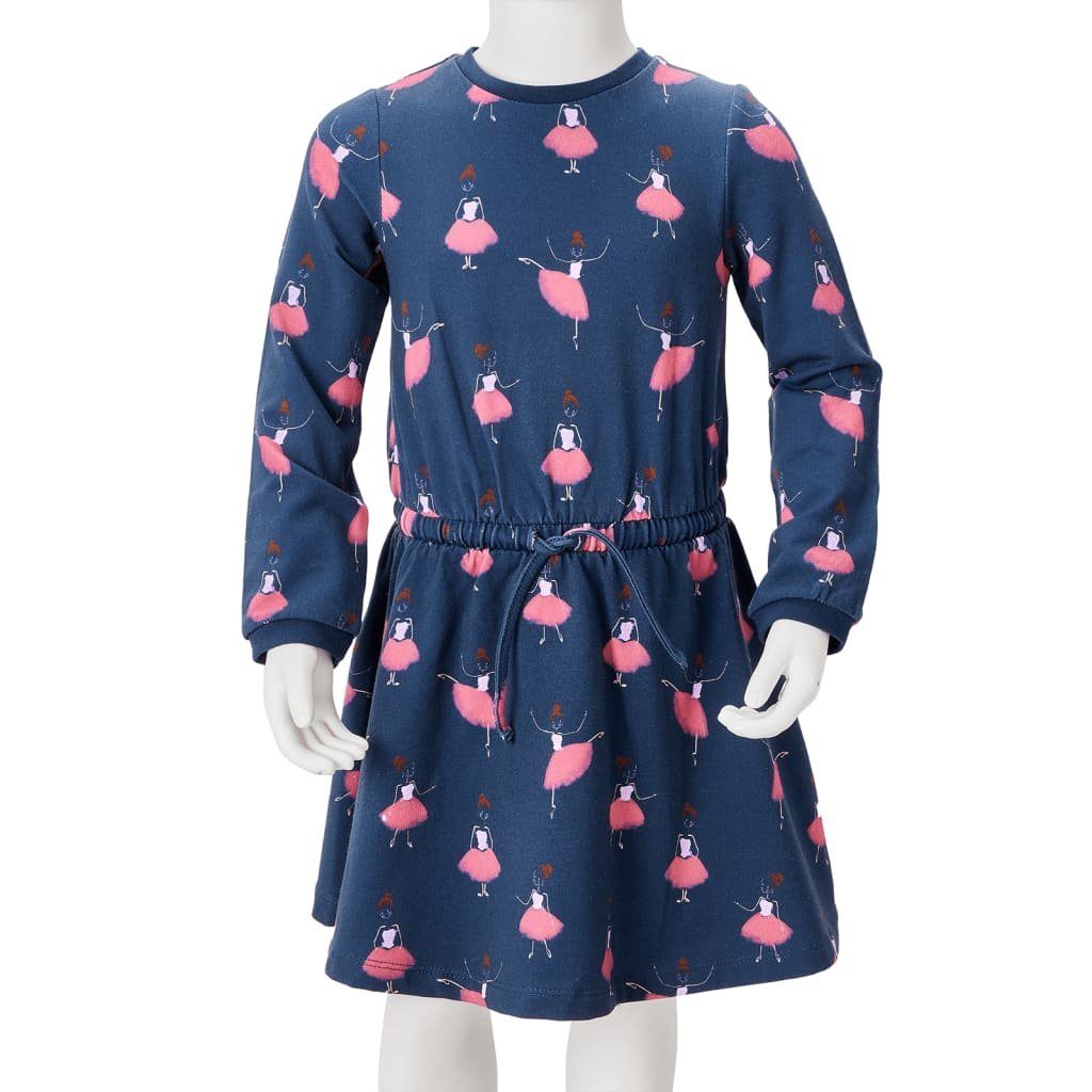 mit A-Linien-Kleid vidaXL Ballerinen-Muster Marineblau 116 Kinderkleid