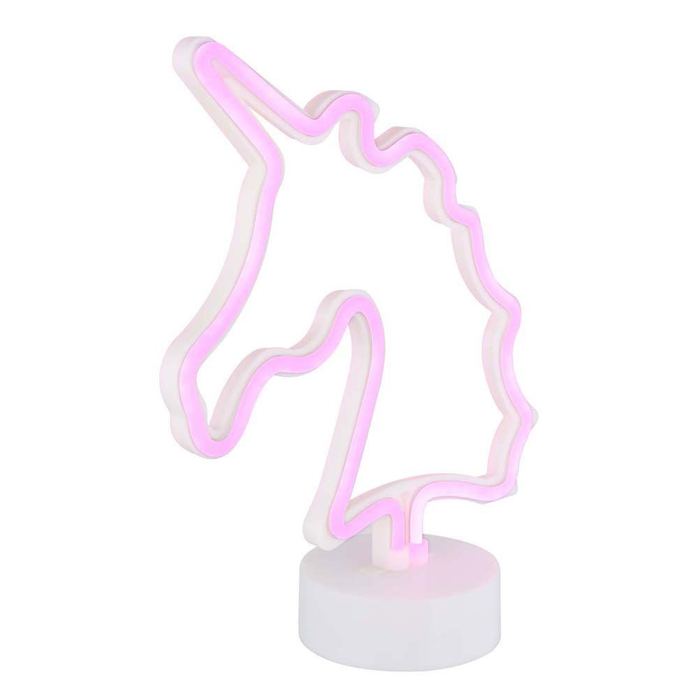 GLOBO LIGHTING LED Tischleuchte, Leuchtmittel inklusive, Tischleuchte Neonleuchte Einhorn Kinderzimmerlampe Deko Batterie LED H