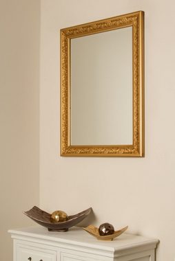 elbmöbel Wandspiegel Wandspiegel Spiegel Antik Stil Barock mit Facettenschliff - Ankleidespiegel Ganzkörperspiegel, Wandspiegel: 62x82x7 cm gold antik Holzrahmen barock
