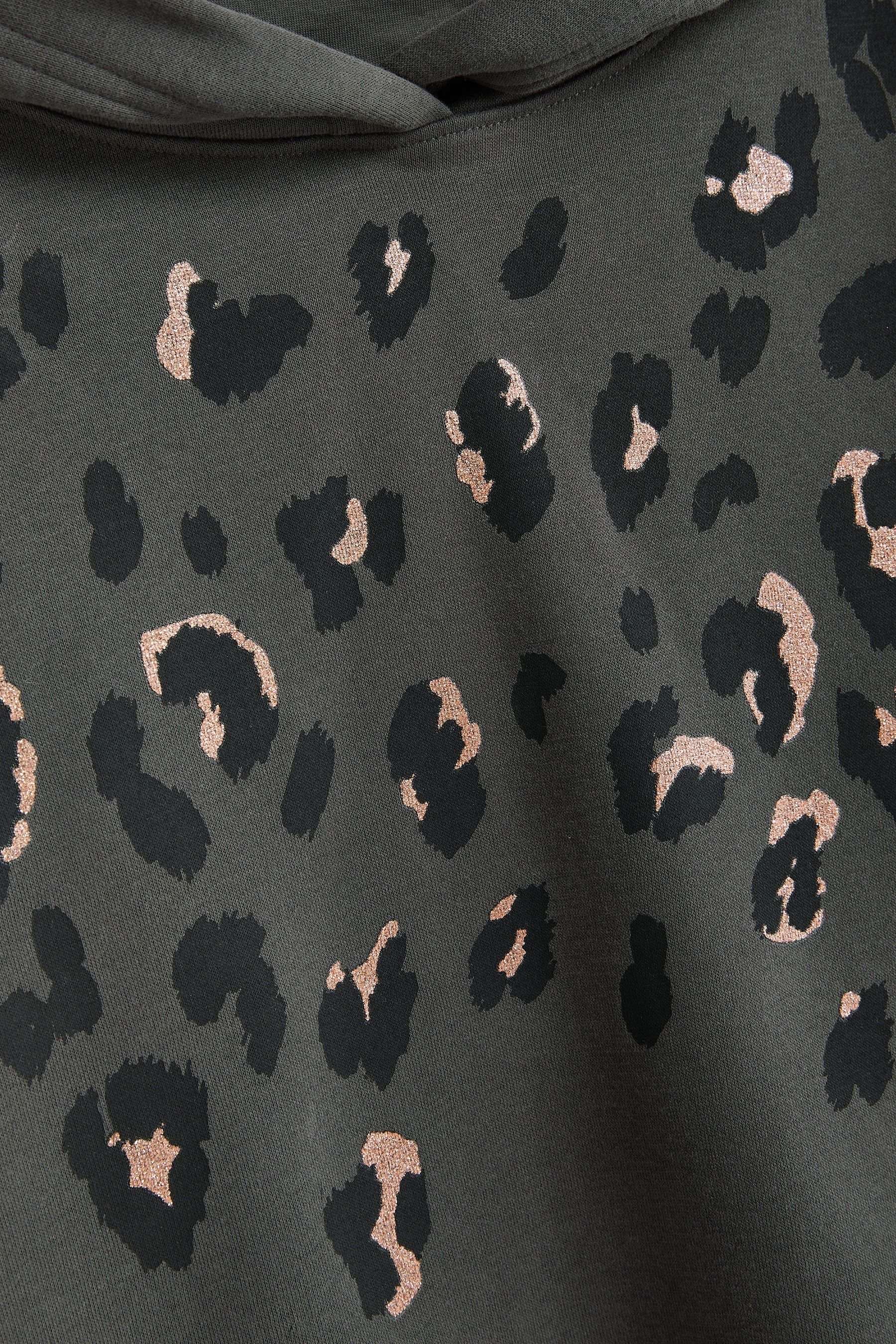 Next Longsweatshirt Print Animal (1-tlg) Kapuzensweatshirt Langes Grey